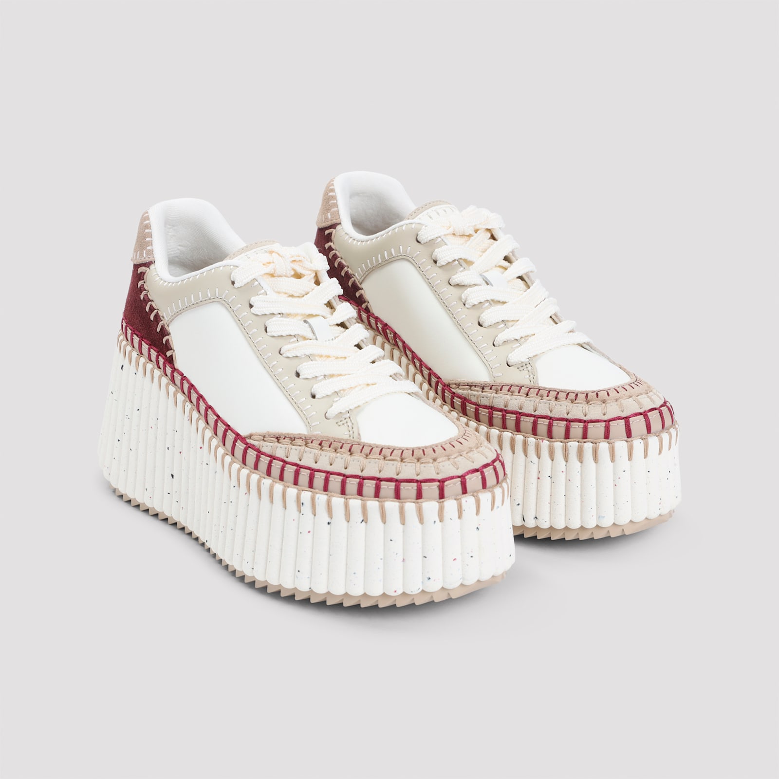 Chloé Nama Platform Sneakers In White