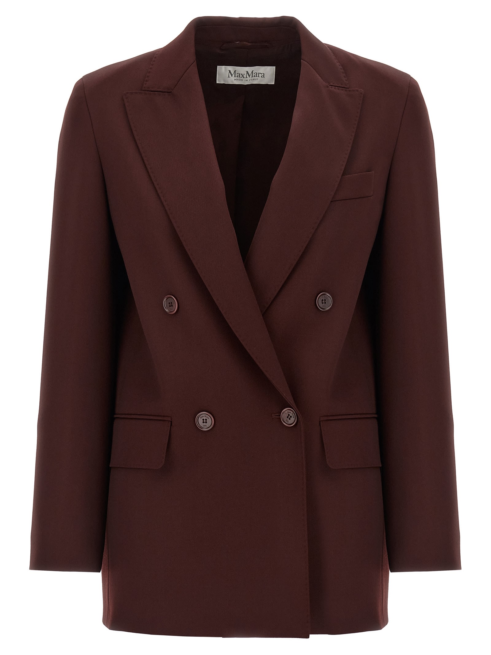 Max Mara Double-breasted Wool Blazer Jackets Bordeaux In Burgundy