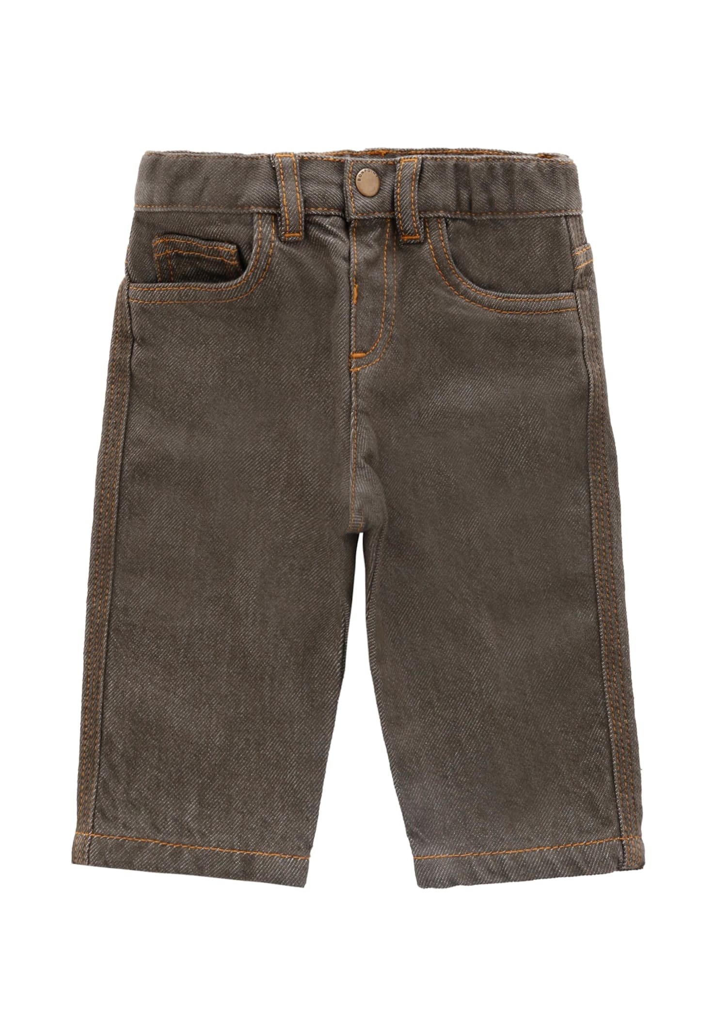 Bonpoint Green Trousers For Baby Boy With Logo In Green