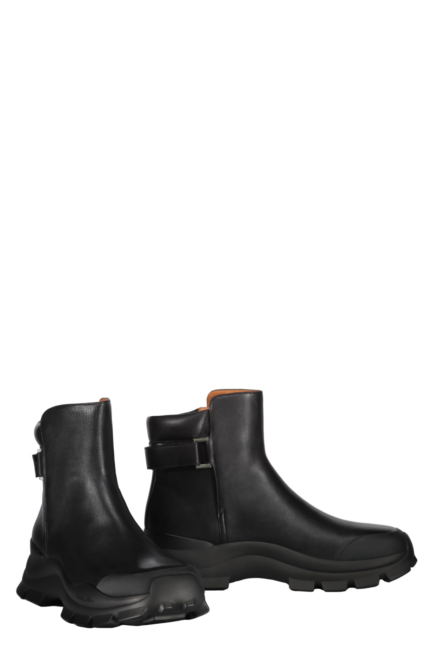Shop Ambush Leather Boots In Black