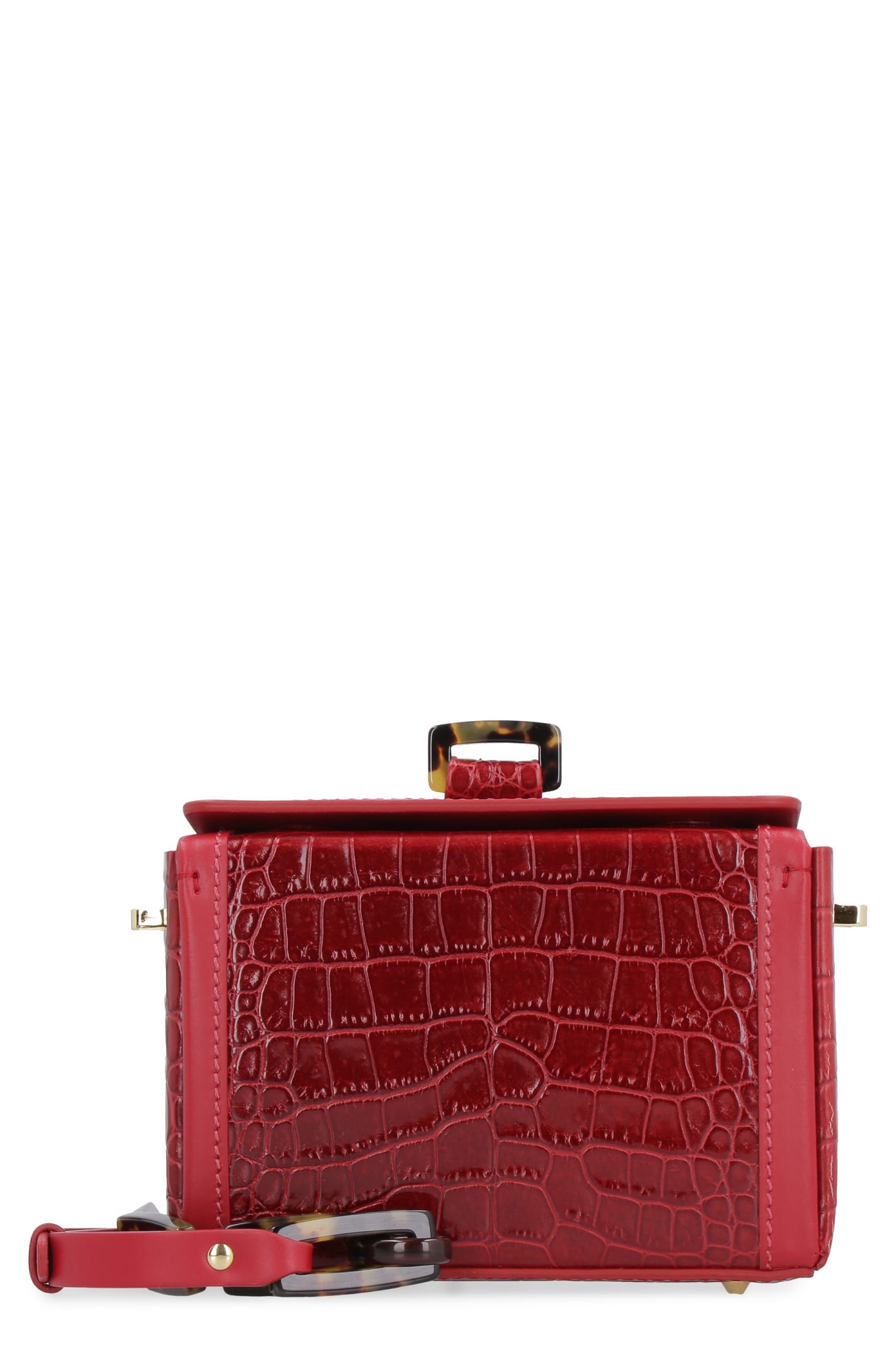 Nico Giani Cerea Crocodile Print Leather Bag In Red