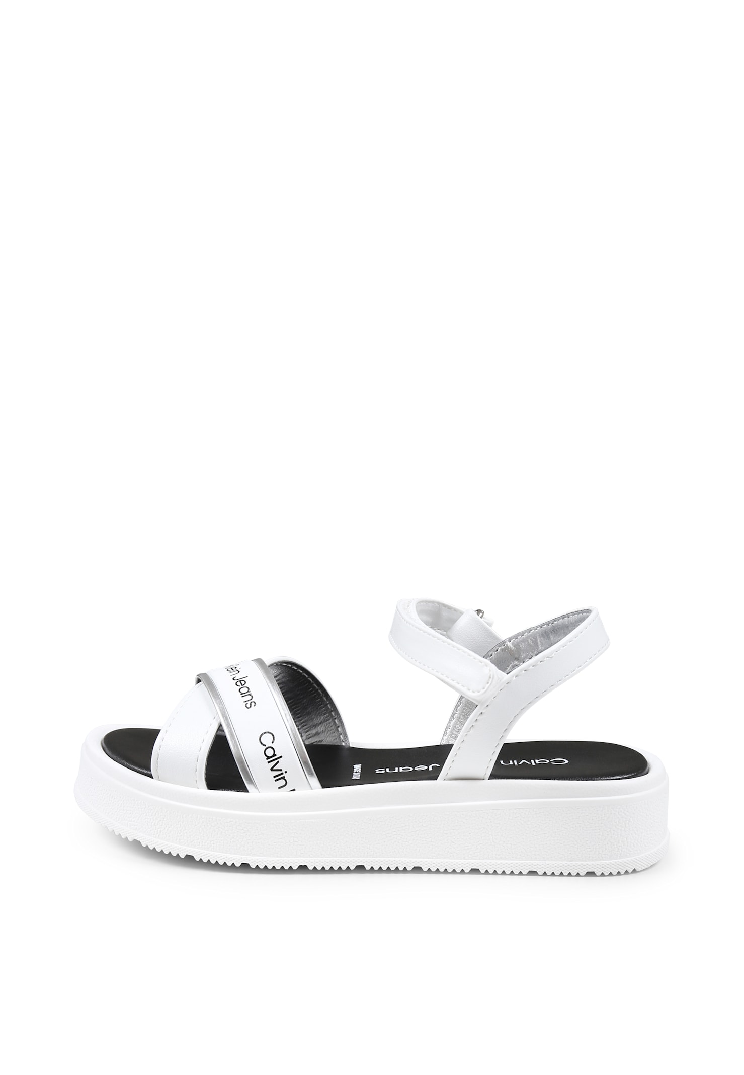 CALVIN KLEIN WHITE SANDALS FOR GIRL WITH LOGO