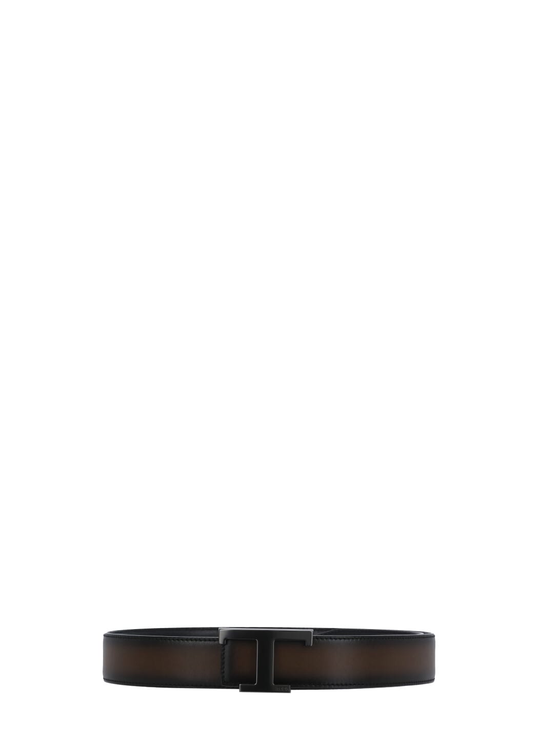 Tod's Brown Leather Belt With Prominent Logo Buckle In Brown