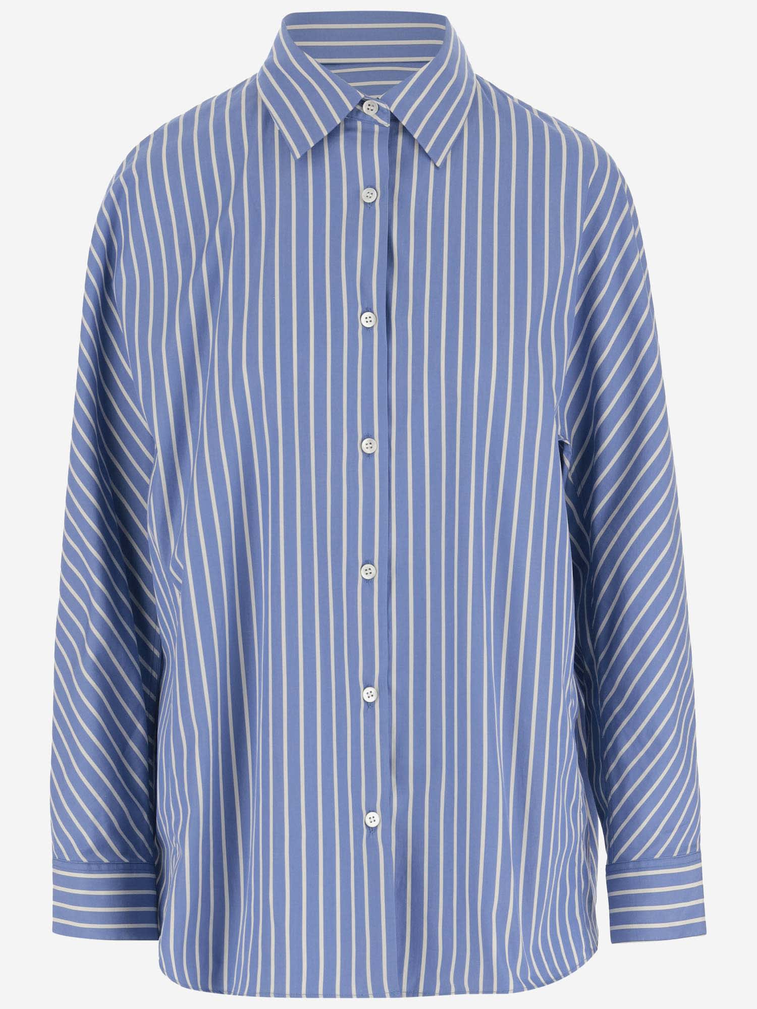 Dries Van Noten Cotton Shirt With Striped Pattern In Red
