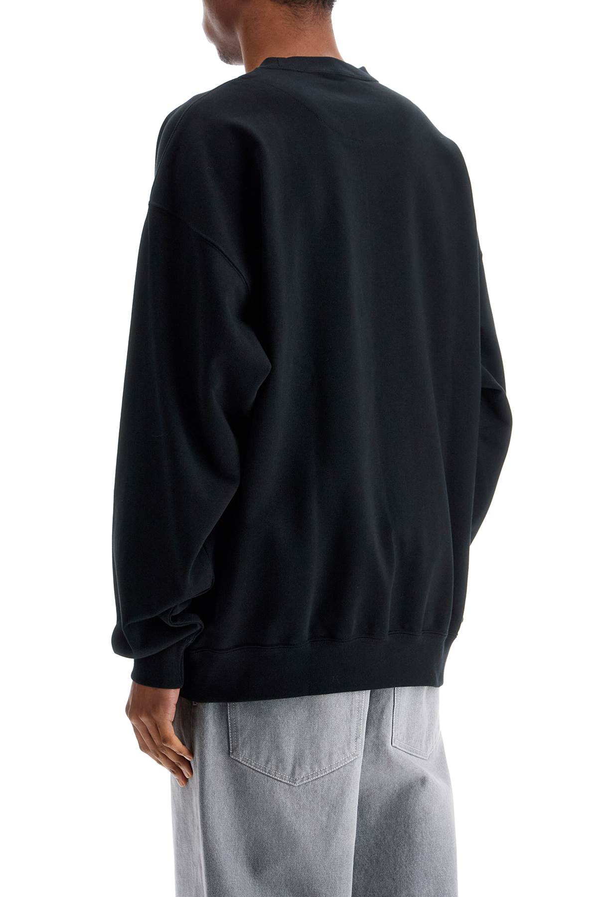 Y-3 Y 3 Crewneck Sweatshirt With Rubberized Logo Print On Sleeve In Black (black)