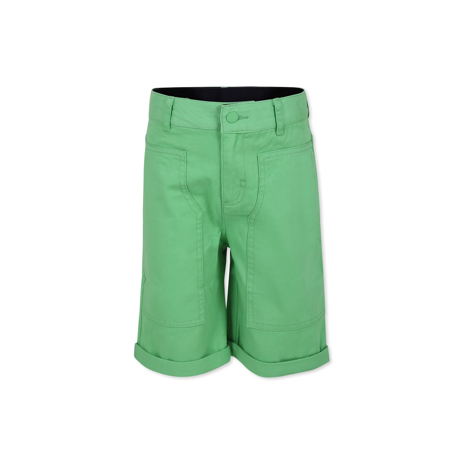 Shop Stella Mccartney Green Shorts For Boy With Logo