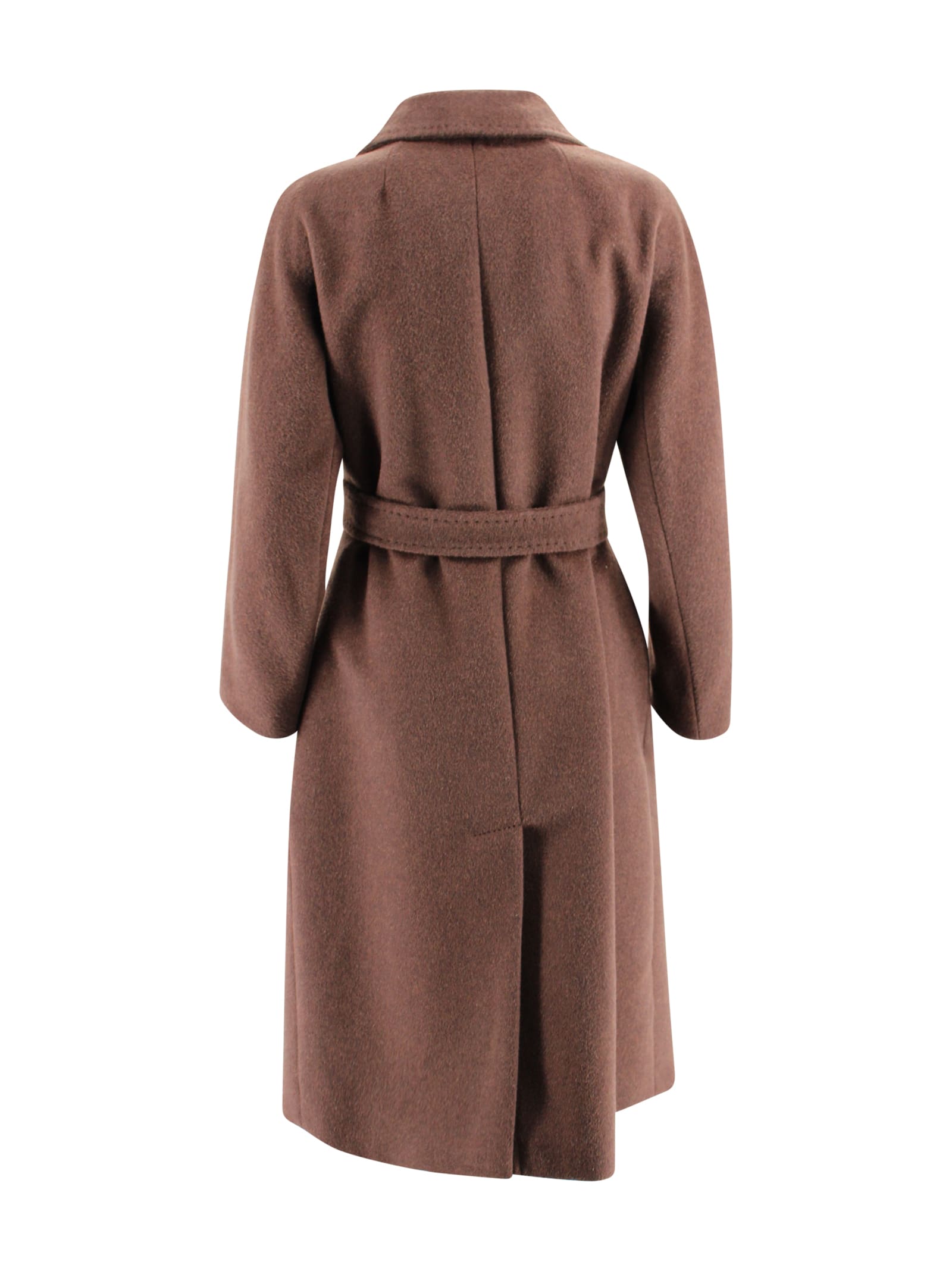 Weekend Max Mara Resina Belted Double-breasted Coat In Brown