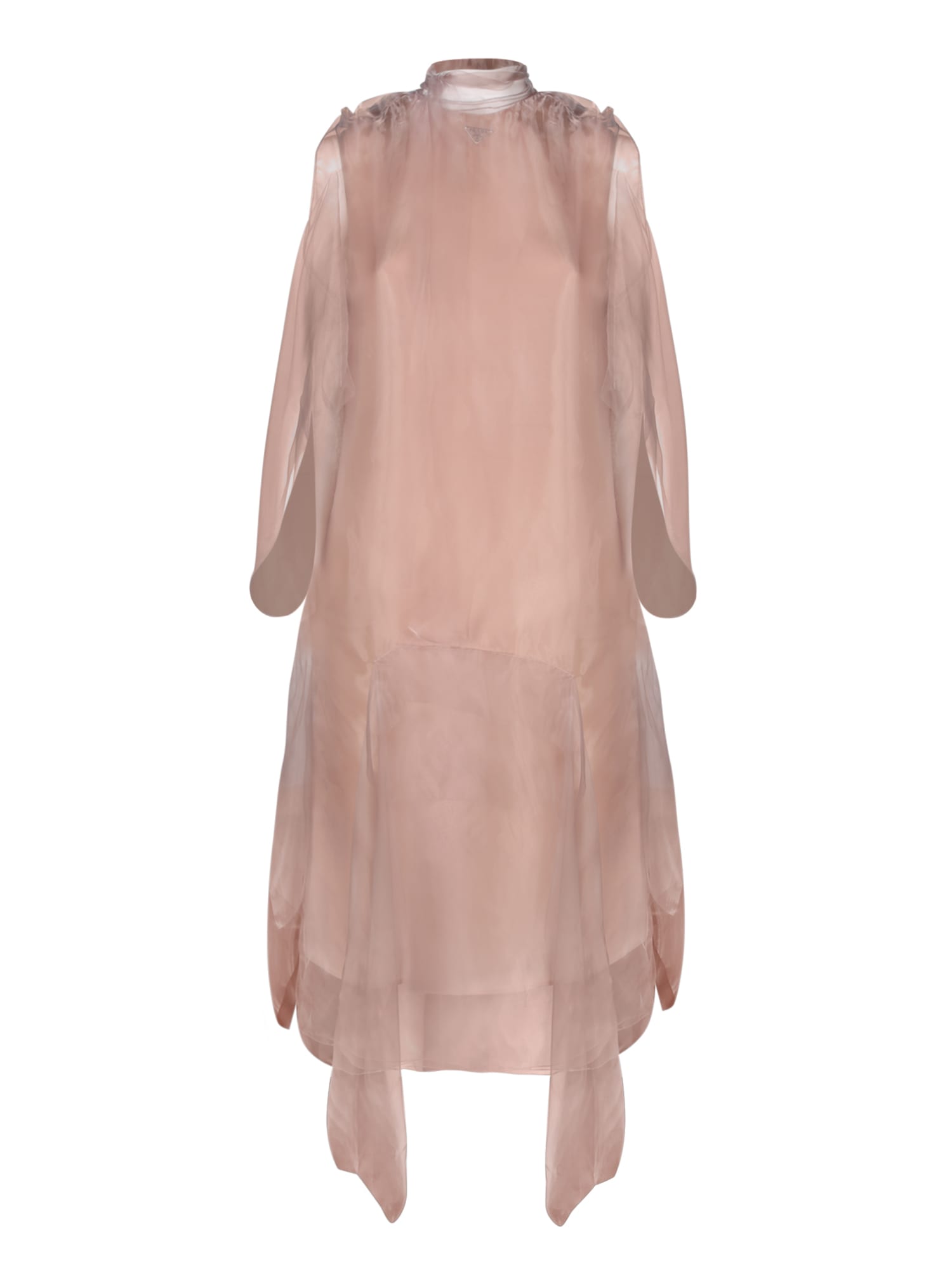 Prada Powder Pink Voile Dress In Pink