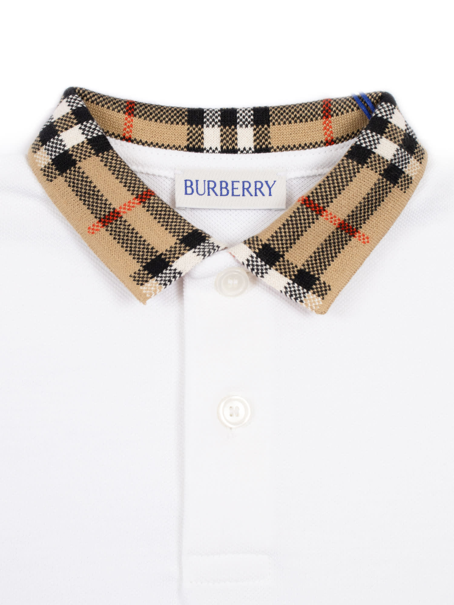 Burberry Folde-collar Polo Shirt In White
