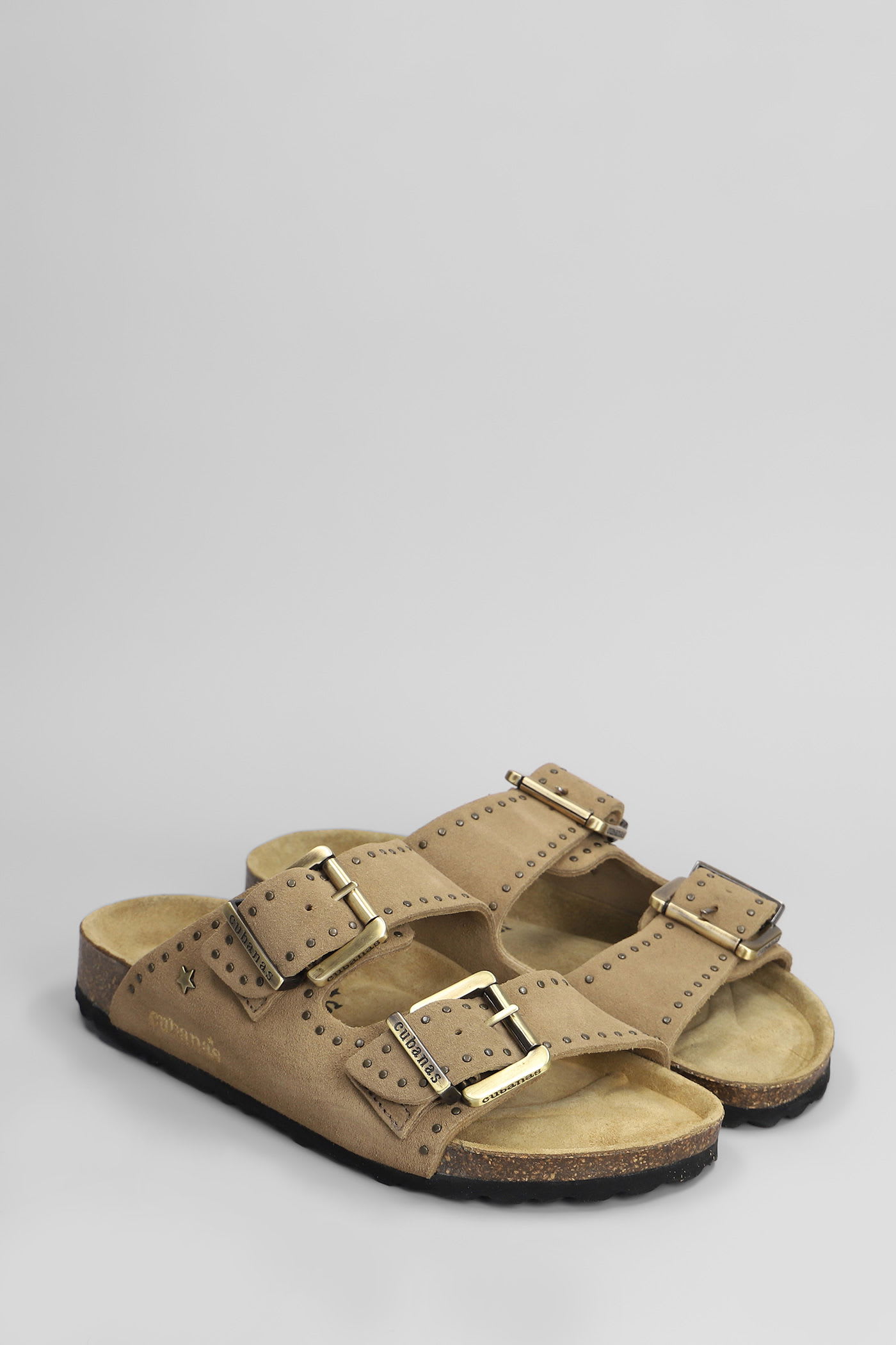 Cubanas Amalia Flats In Taupe Suede