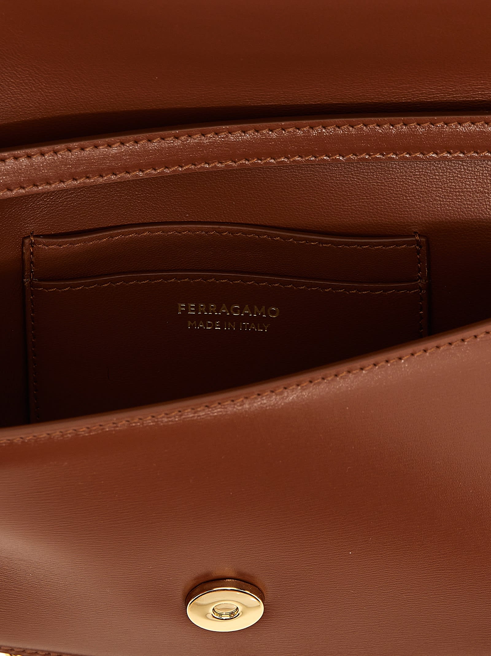 Shop Ferragamo Fiamma Xs Crossbody Bag In Brown