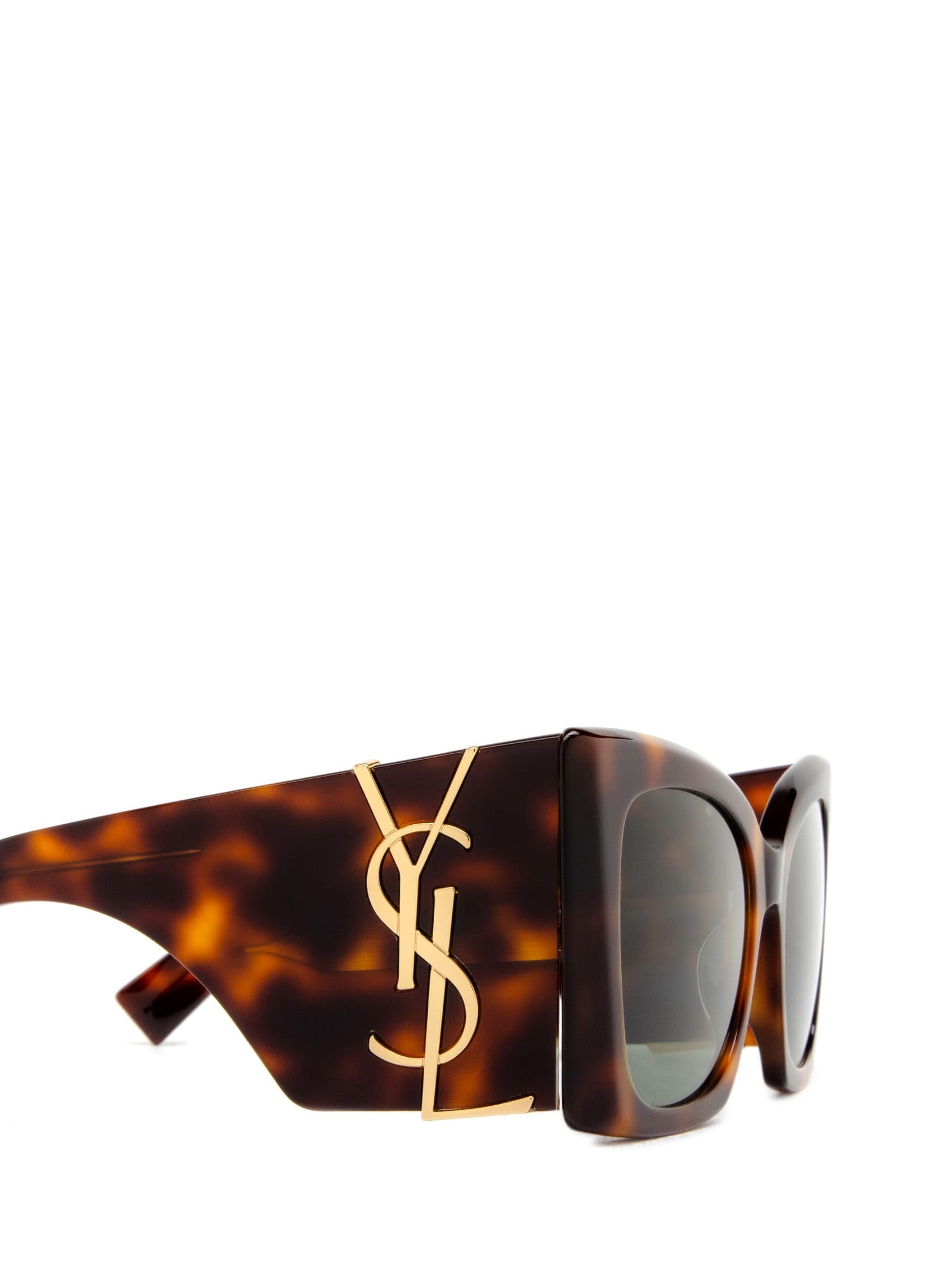 Shop Saint Laurent Sl M119 Blaze Havana Sunglasses