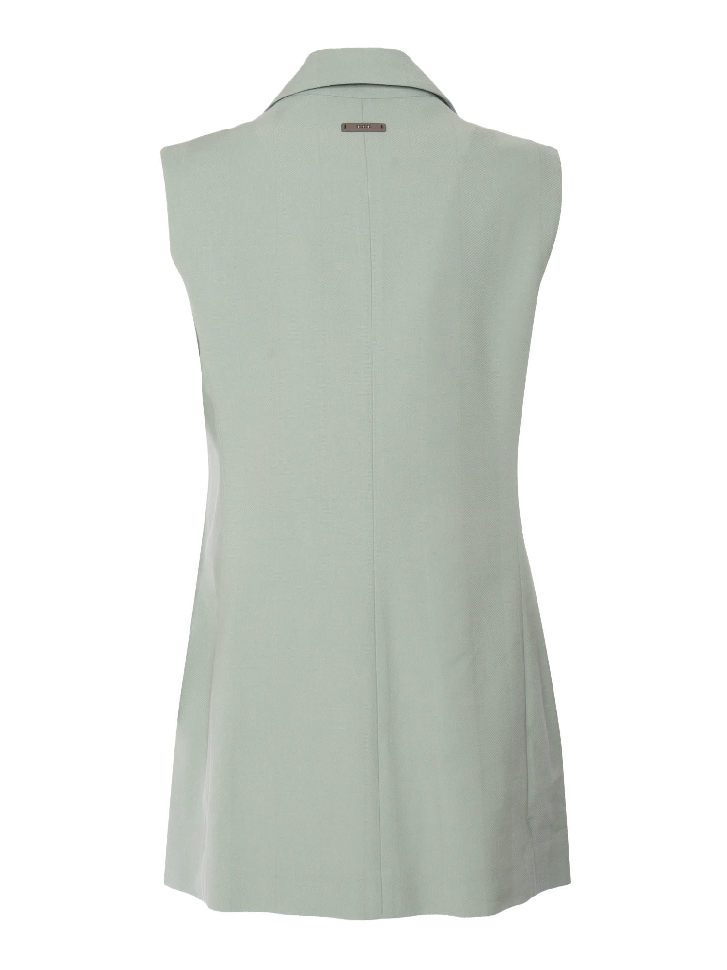 Shop Peserico Mint Green Double-breasted Waistcoat