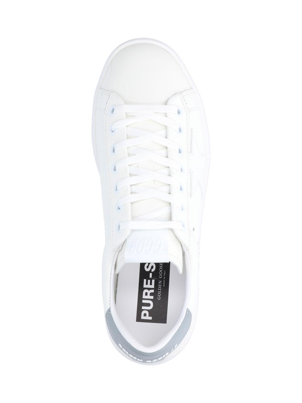 Shop Golden Goose Purestar Sneakers In White/silver/blue