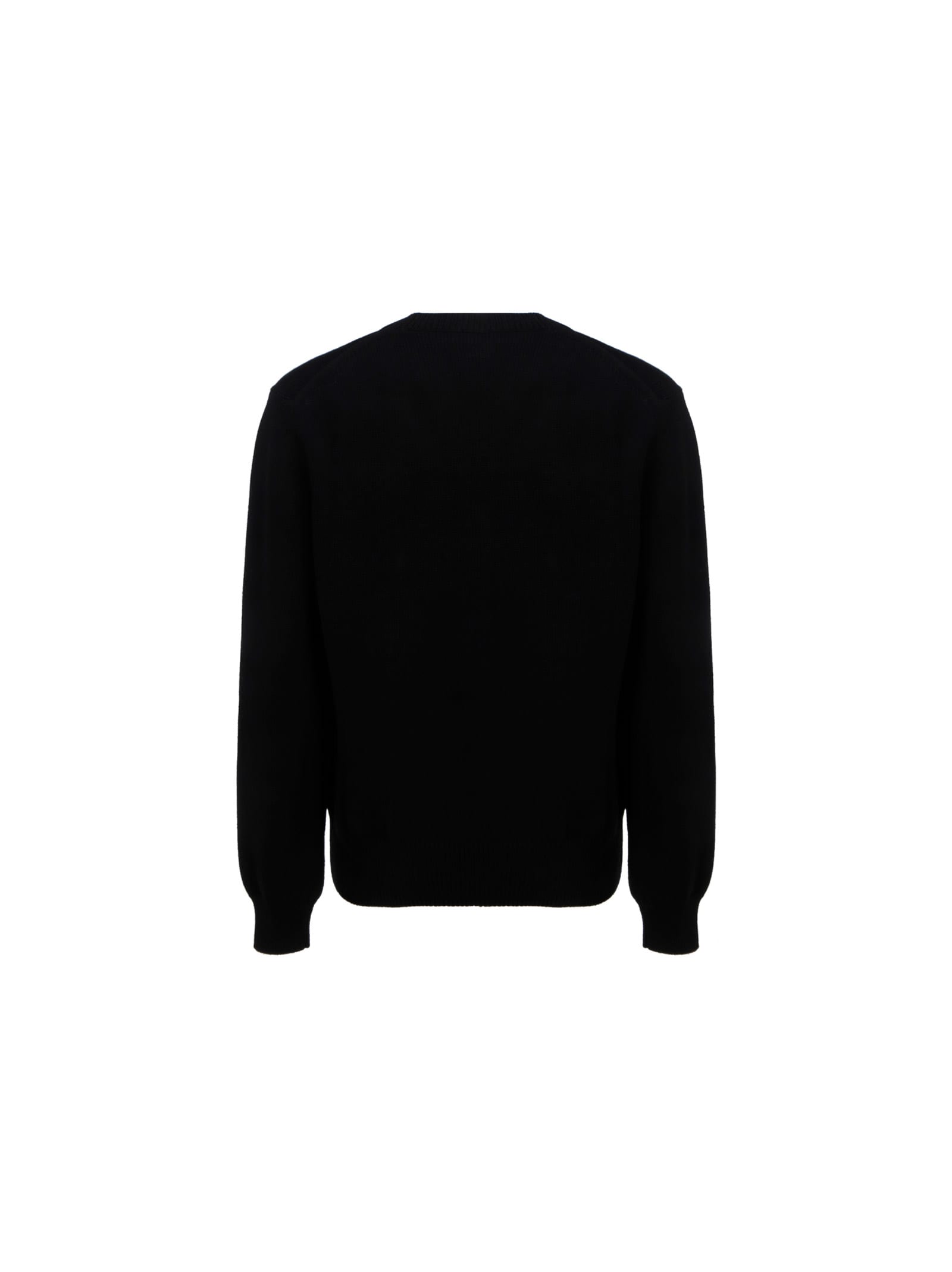 Alexander Mcqueen Wool Knit Sweater In Black