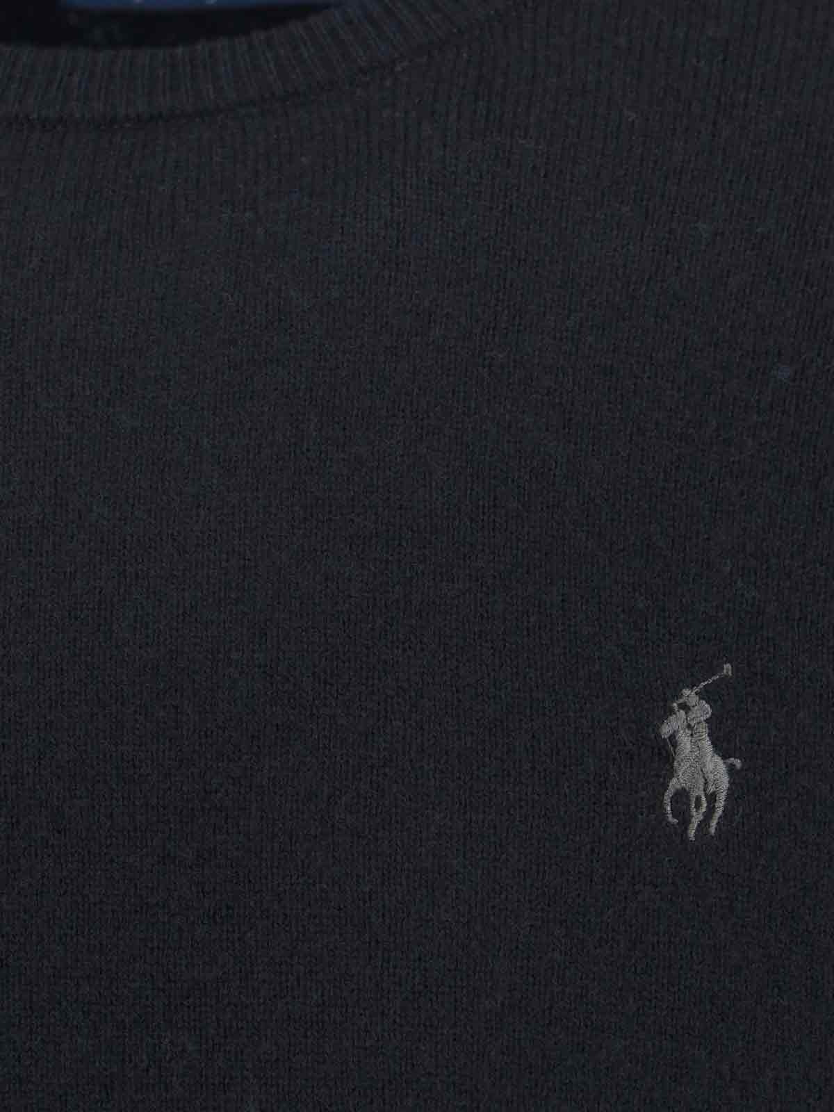 Polo Ralph Lauren Logo Embroidered Crewneck Jumper In Blue