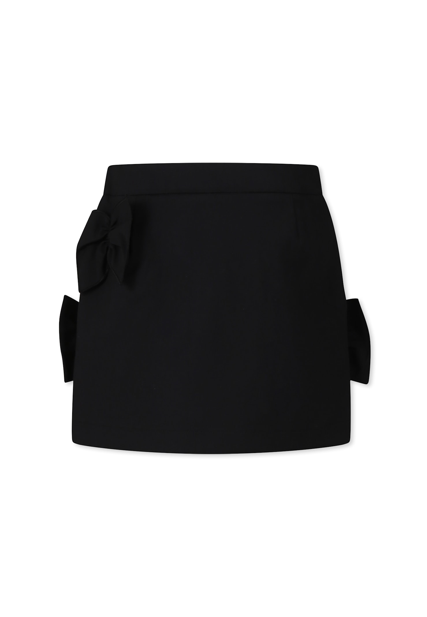 Simonetta Black Skirt For Girl With Bows In Black