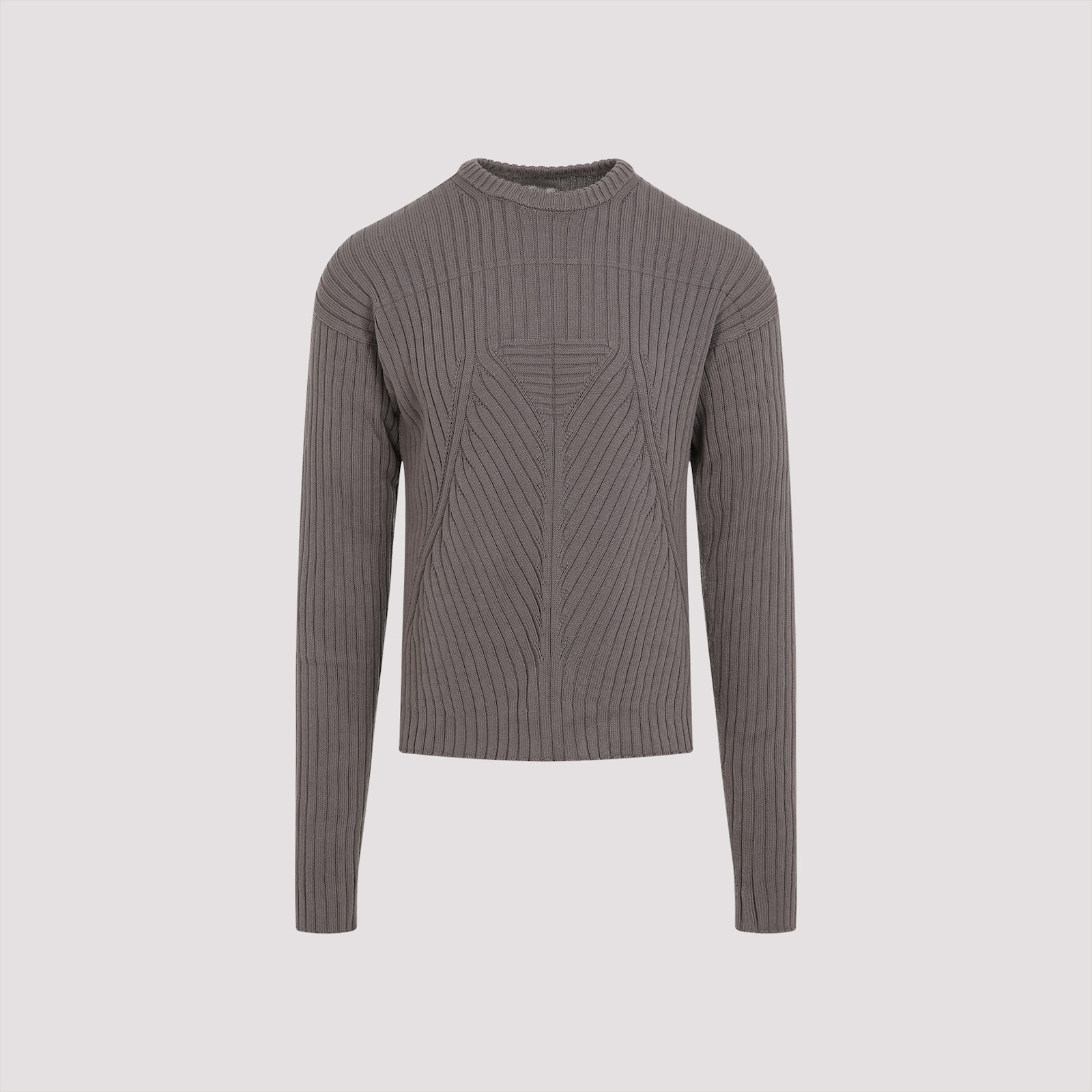 Rick Owens Gray Hollywood Round Neck Sweater In Brown