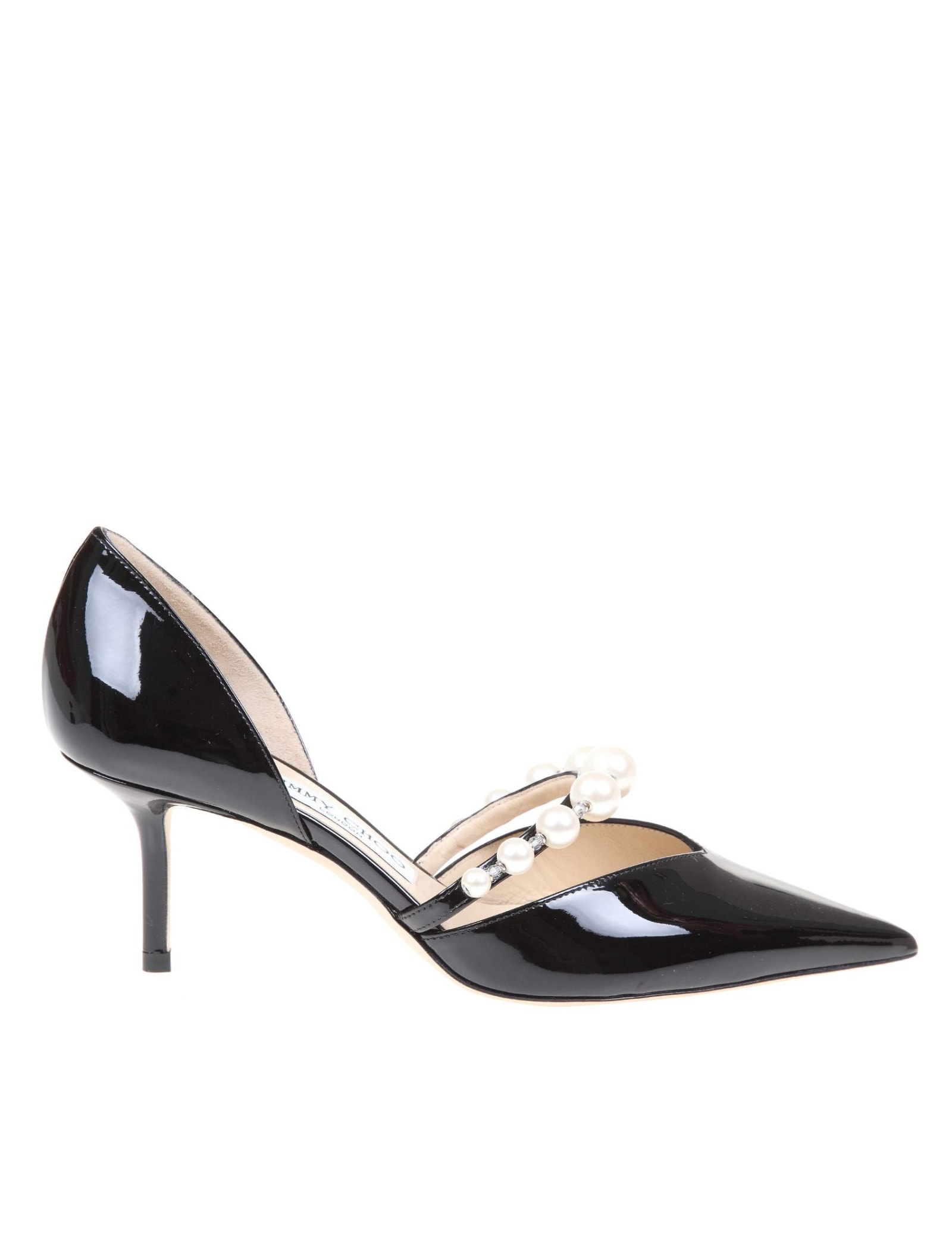 Jimmy Choo Decollete in Patent Leather With Pearls And Crystals ...