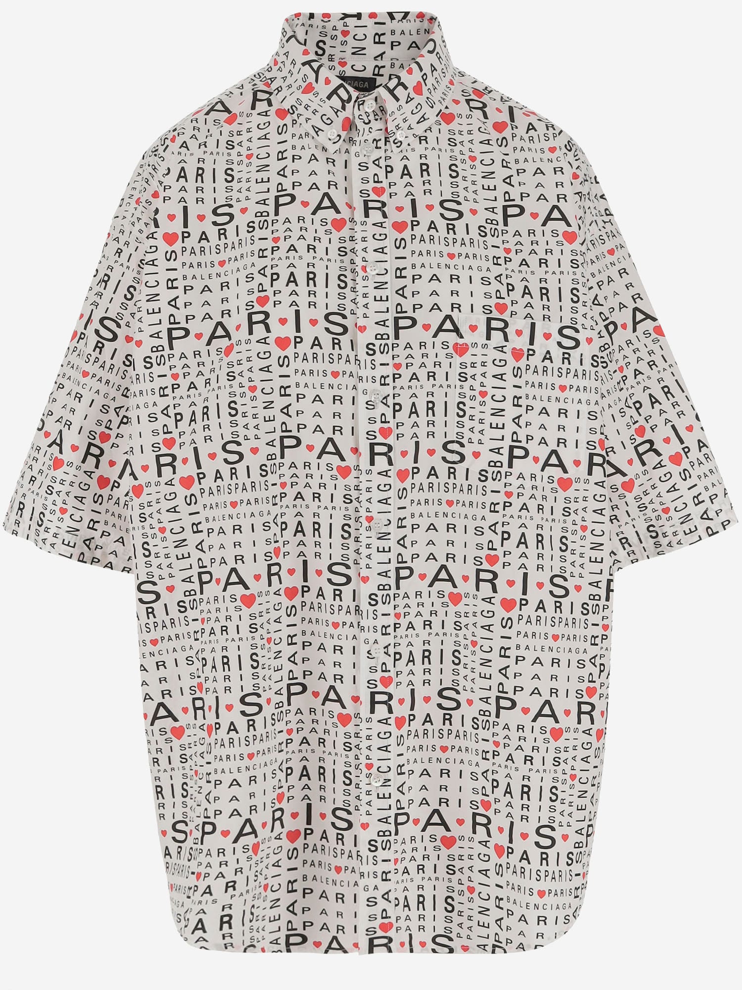 Balenciaga Cotton Shirt With I Love Paris Pattern