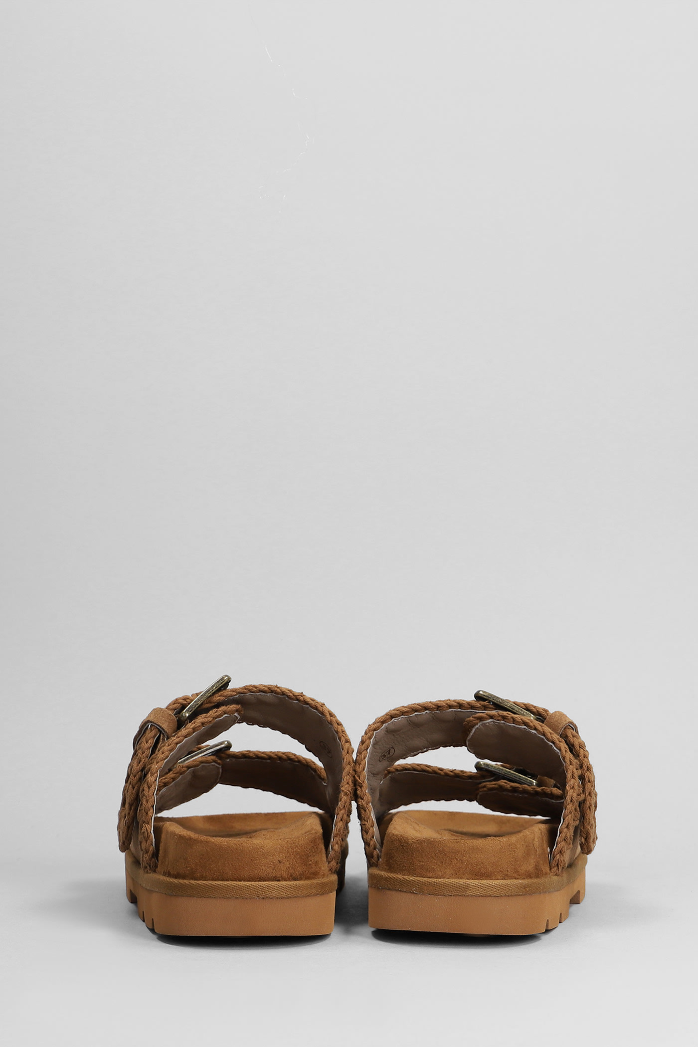 Shop Mou Low Bio Sandal Slipper-mule In Leather Color Suede In Brown
