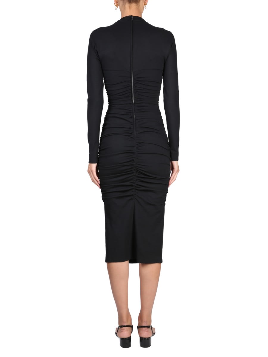 Shop Dolce & Gabbana Longuette Dress With Cut-out In Black