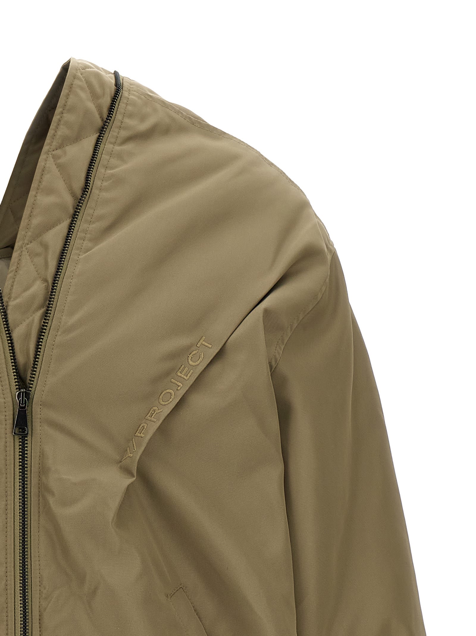 Y/PROJECT DOUBLE ZIP PINCHED LOGO JACKET 