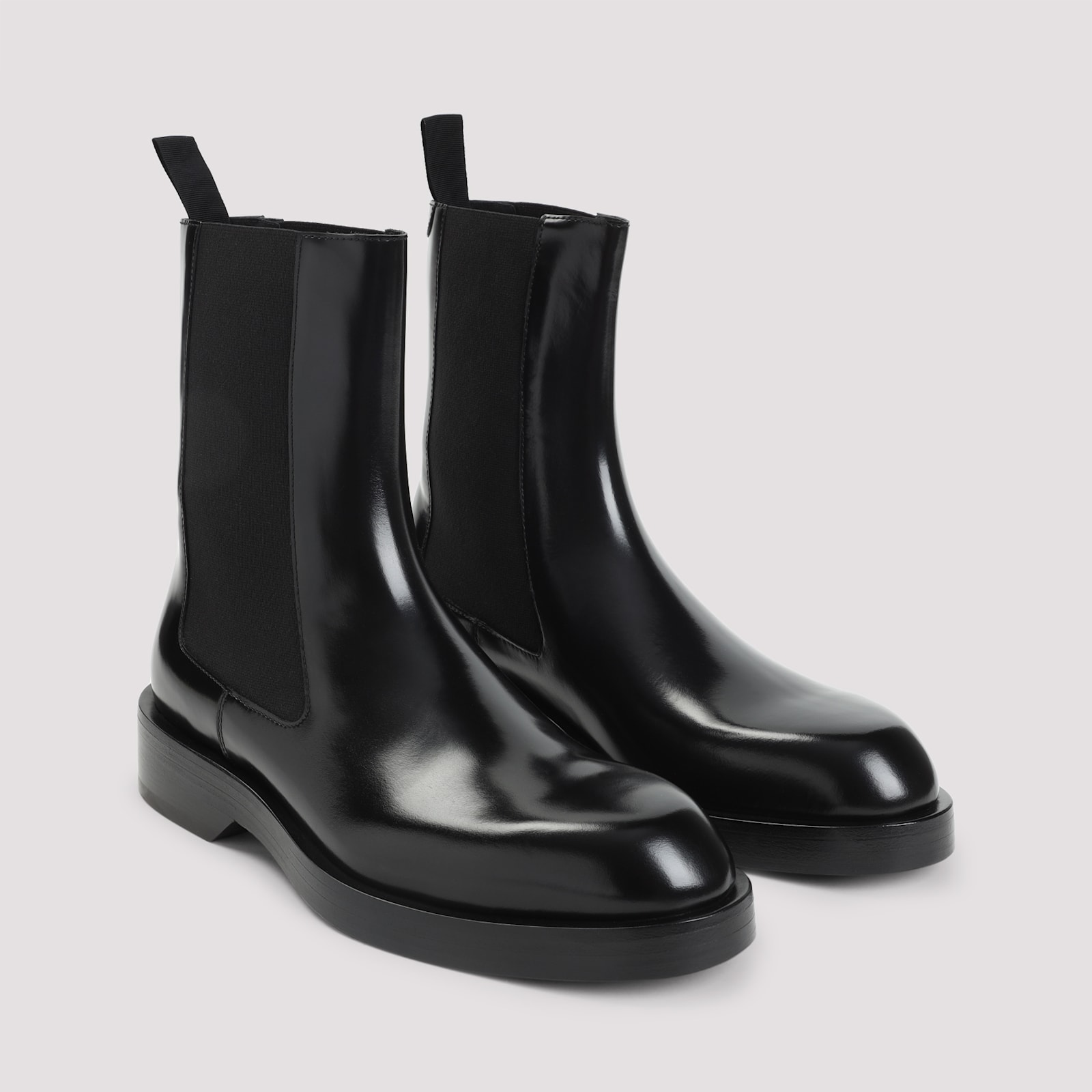 Jil Sander Black Leather Boots In Black