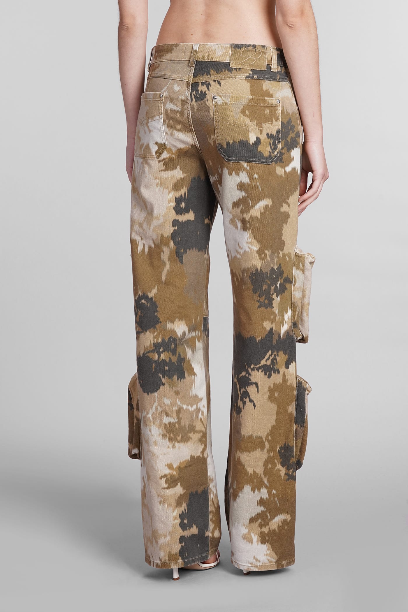 Shop Blumarine Pants In Camouflage Cotton In Camoscio Amphora