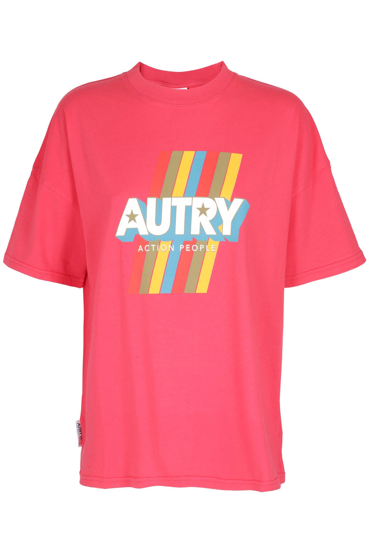 Shop Autry T-shirt Aerobic In Tinto Fuchsia