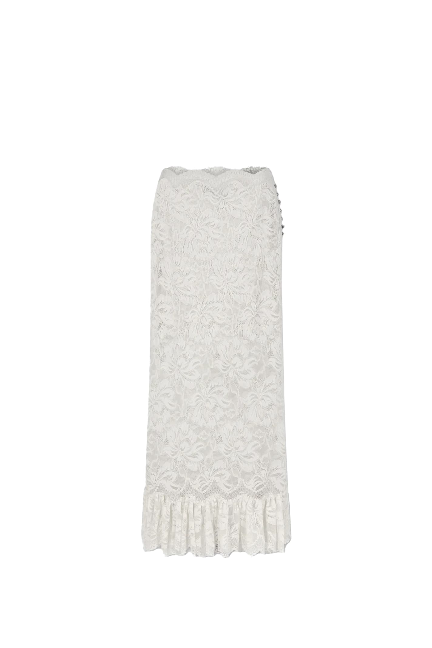 Shop Rabanne Skirt In Ivory