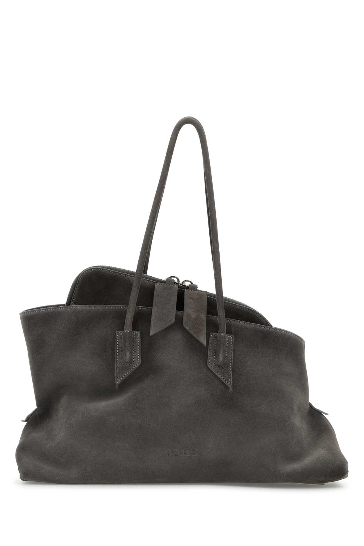 Grey Suede Medium La Passeggiata Shoulder Bag