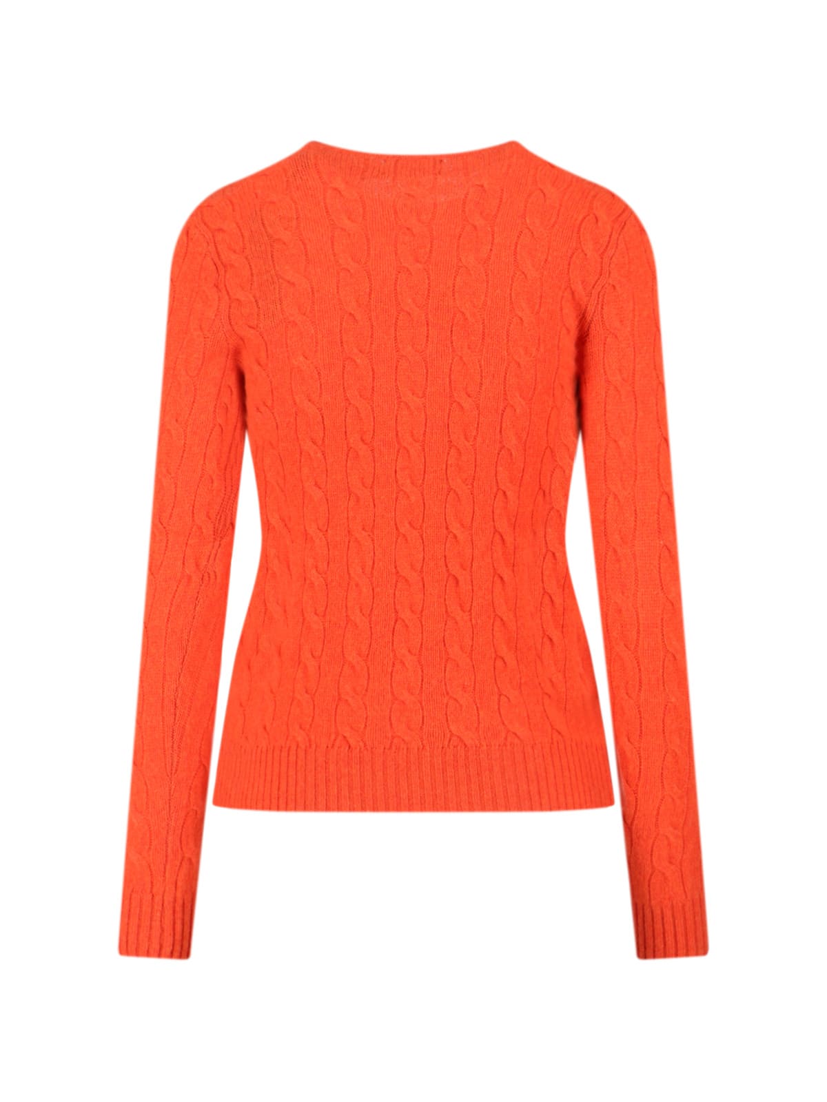 Polo Ralph Lauren Orange Cable-knit Sweater In Wool And Cashmere In Orange
