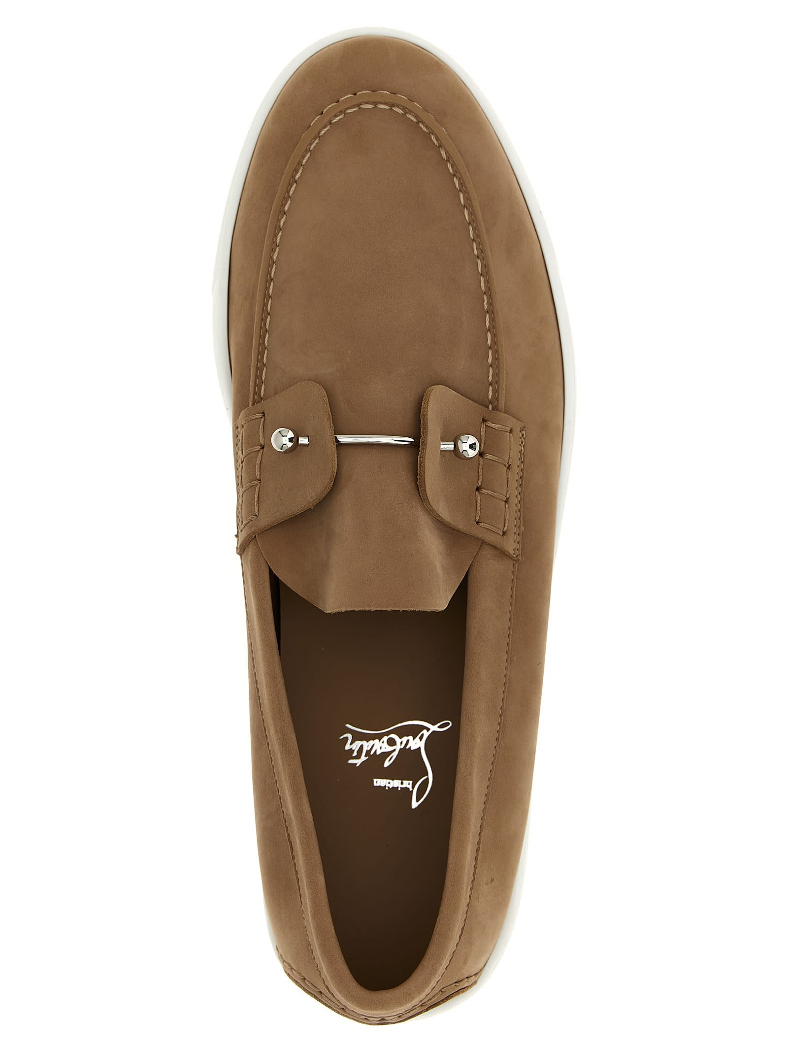 Christian Louboutin Boat Hardware Loafers Stitched Sole In Sand