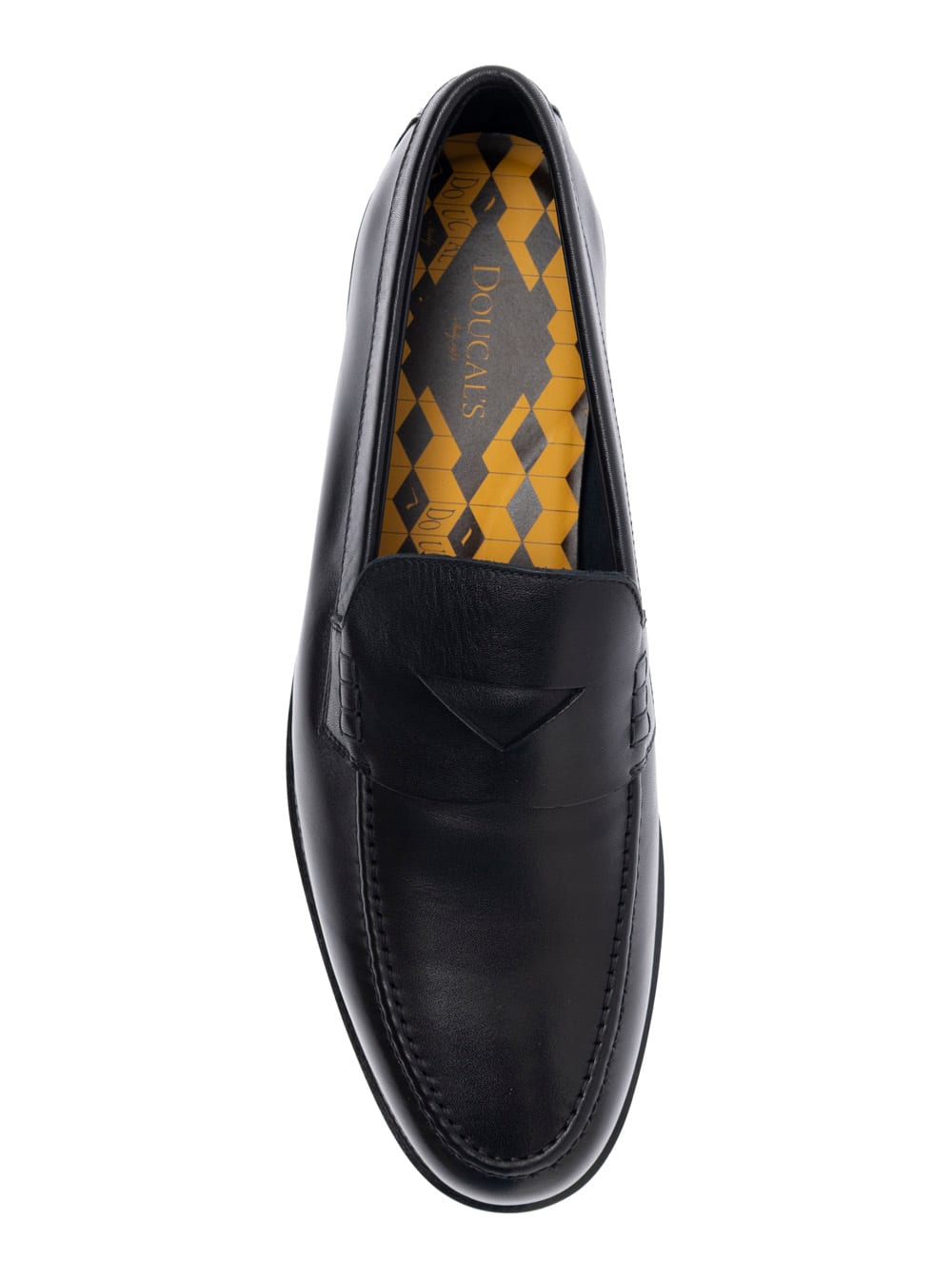 Doucal's Penny-slot Almond Toe Loafers In Black