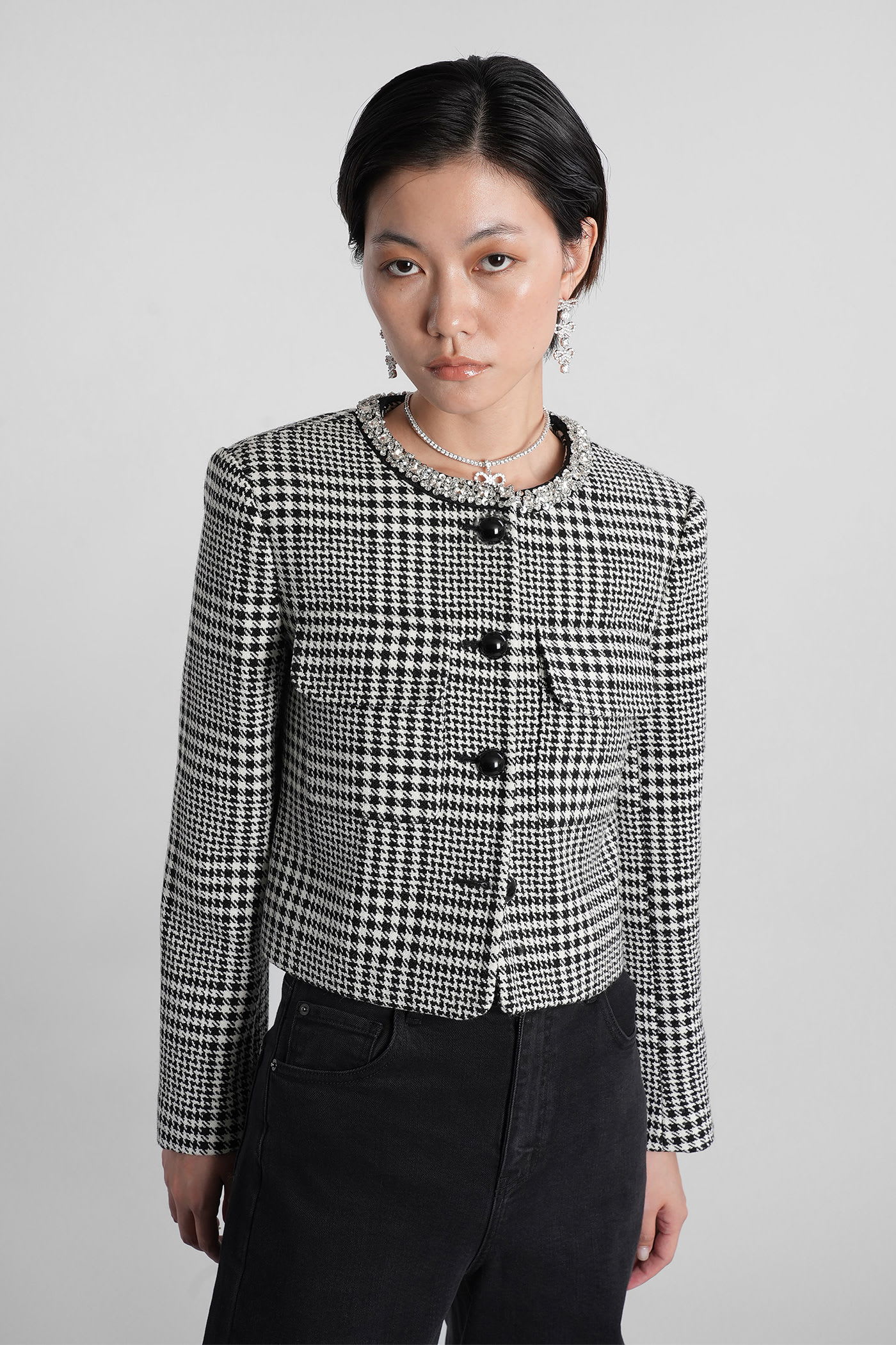 Casual Jacket In Black Polyester