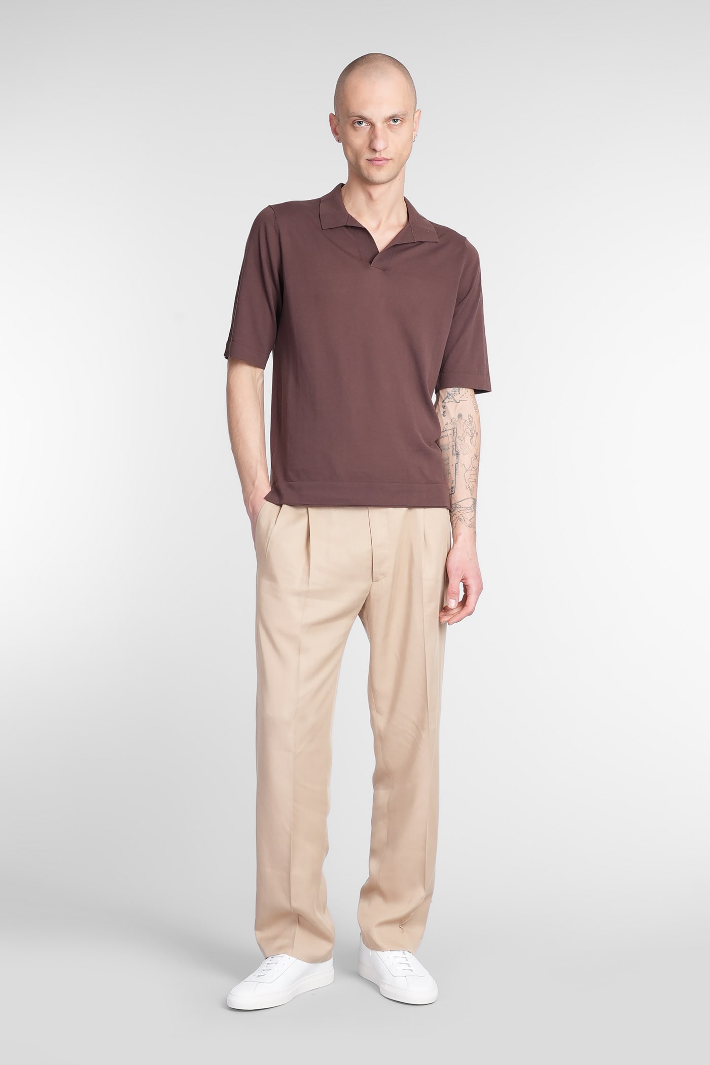 Ballantyne Polo In Brown Cotton In Brown