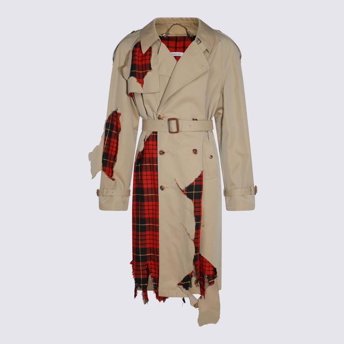 Beige Cotton Trench Coat