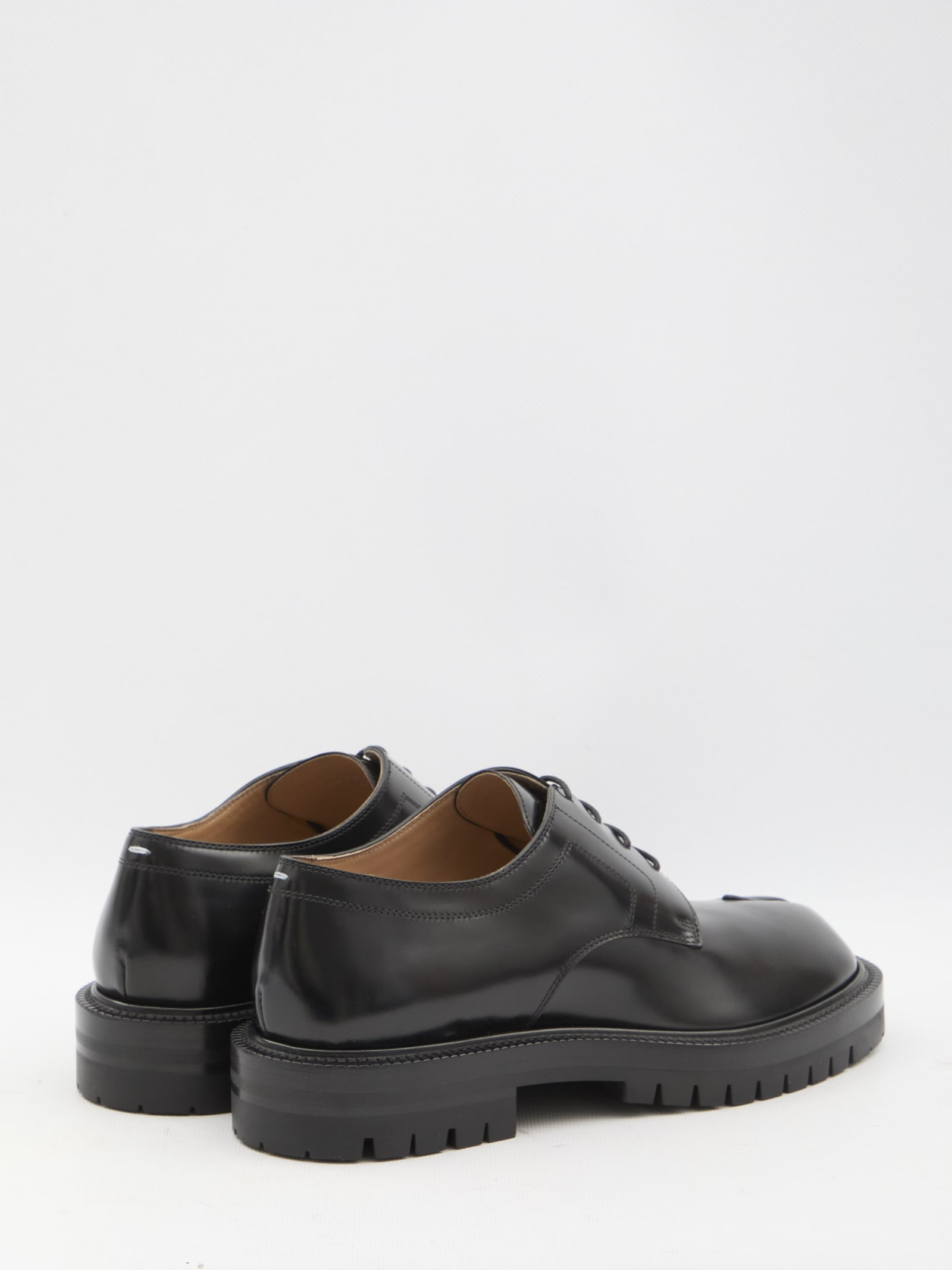 Shop Maison Margiela Tabi Lace-up Shoes In Black