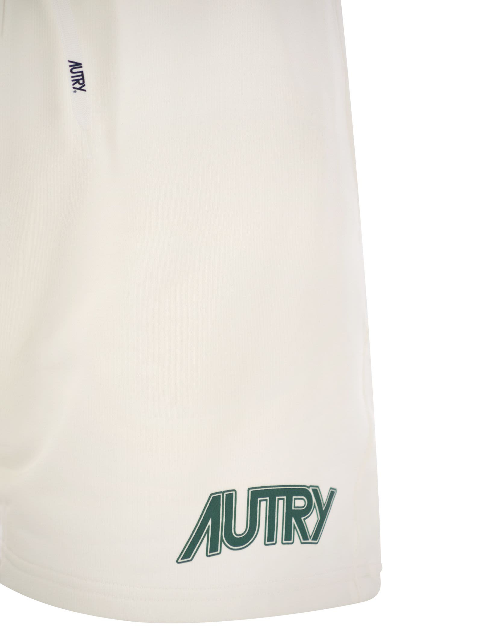 Shop Autry Bermuda Shorts With Logo In White