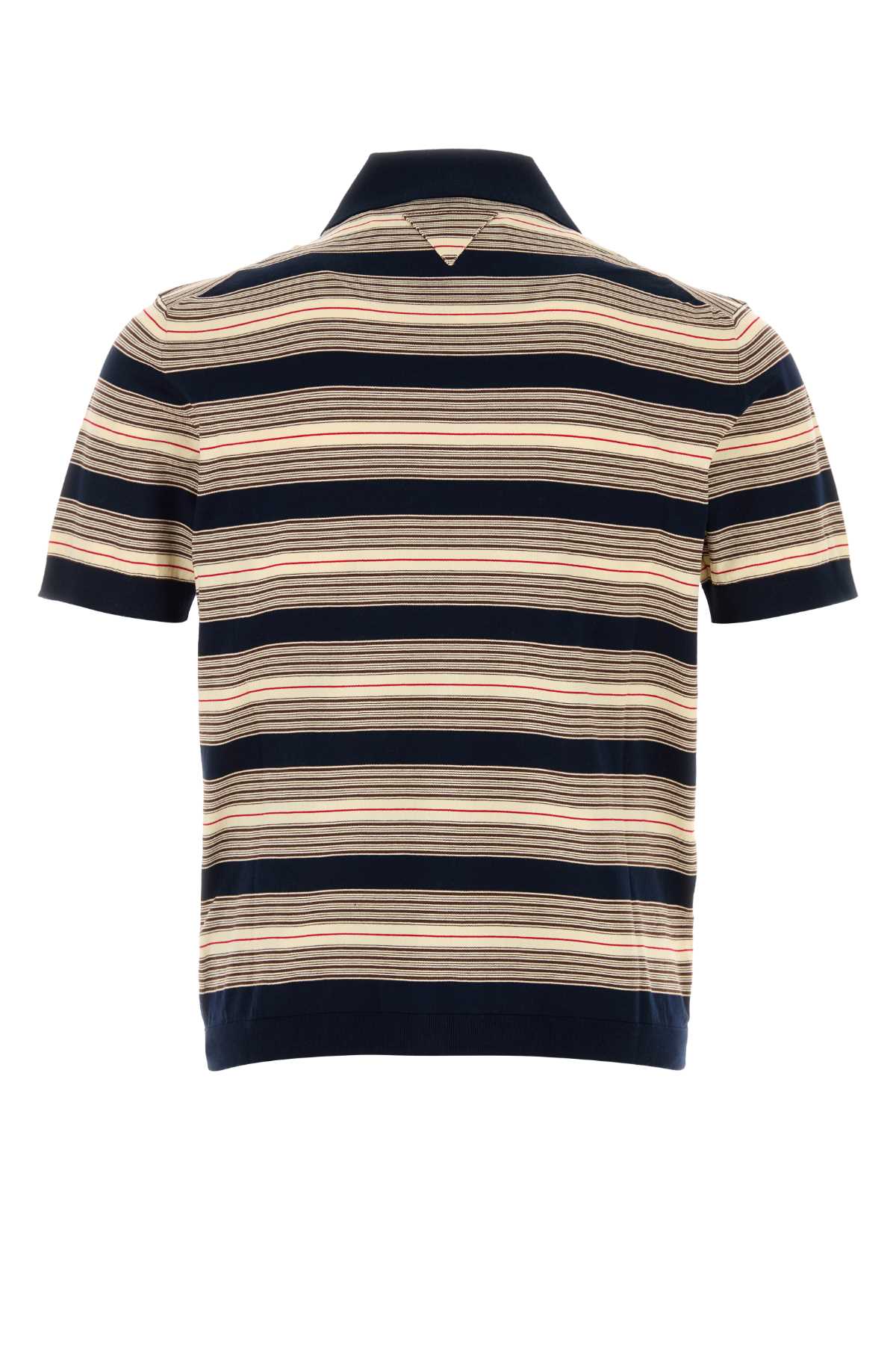 Prada Embroidered Stretch Cotton Blend Polo Shirt In Multi