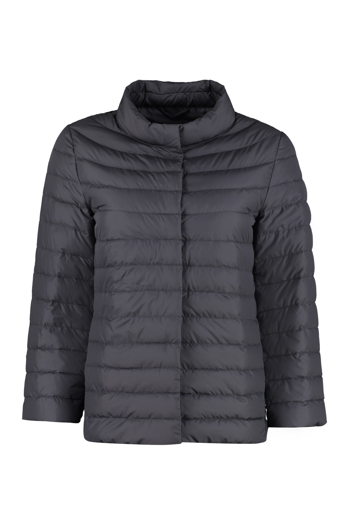 Add Down Jacket With Snap Buttons In Blue