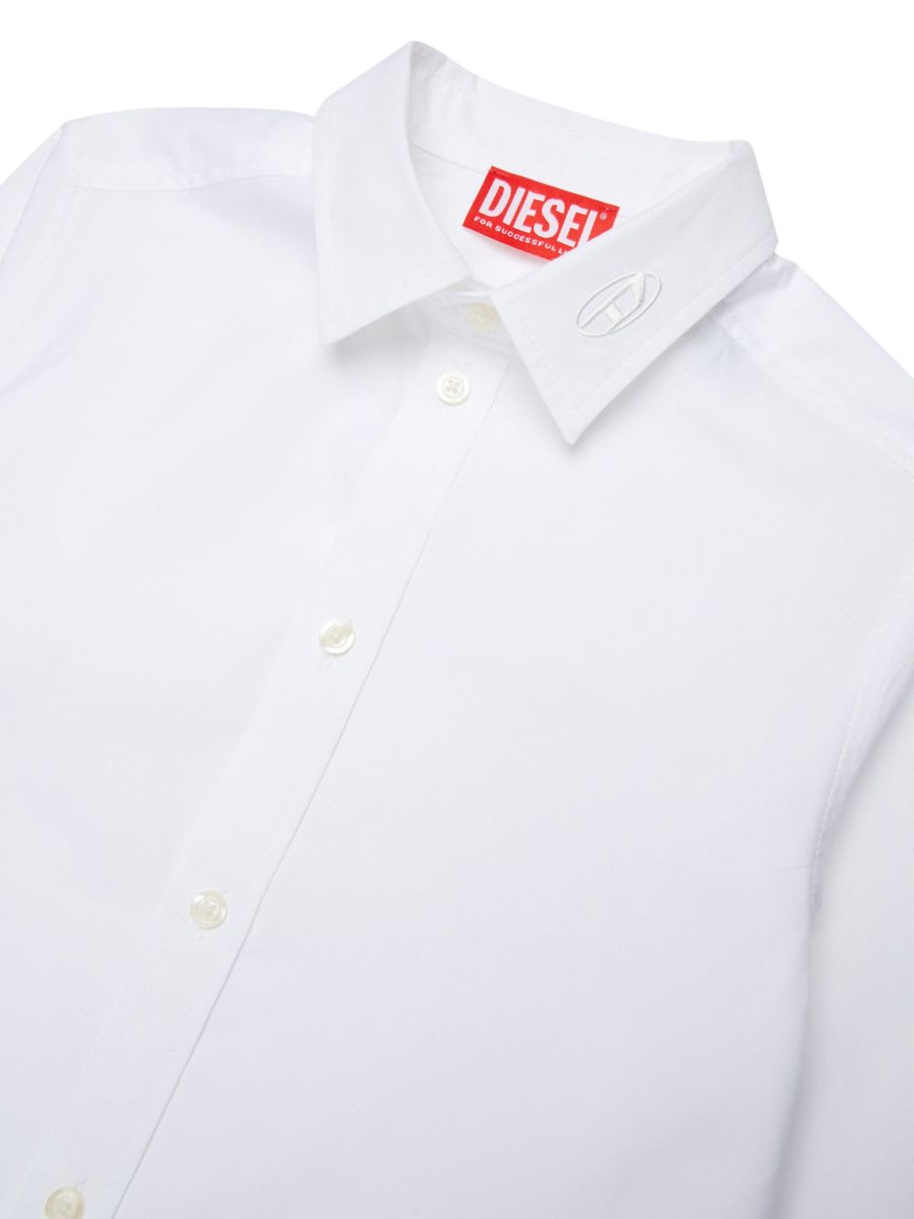 Diesel Kids Cotton Shirt In White