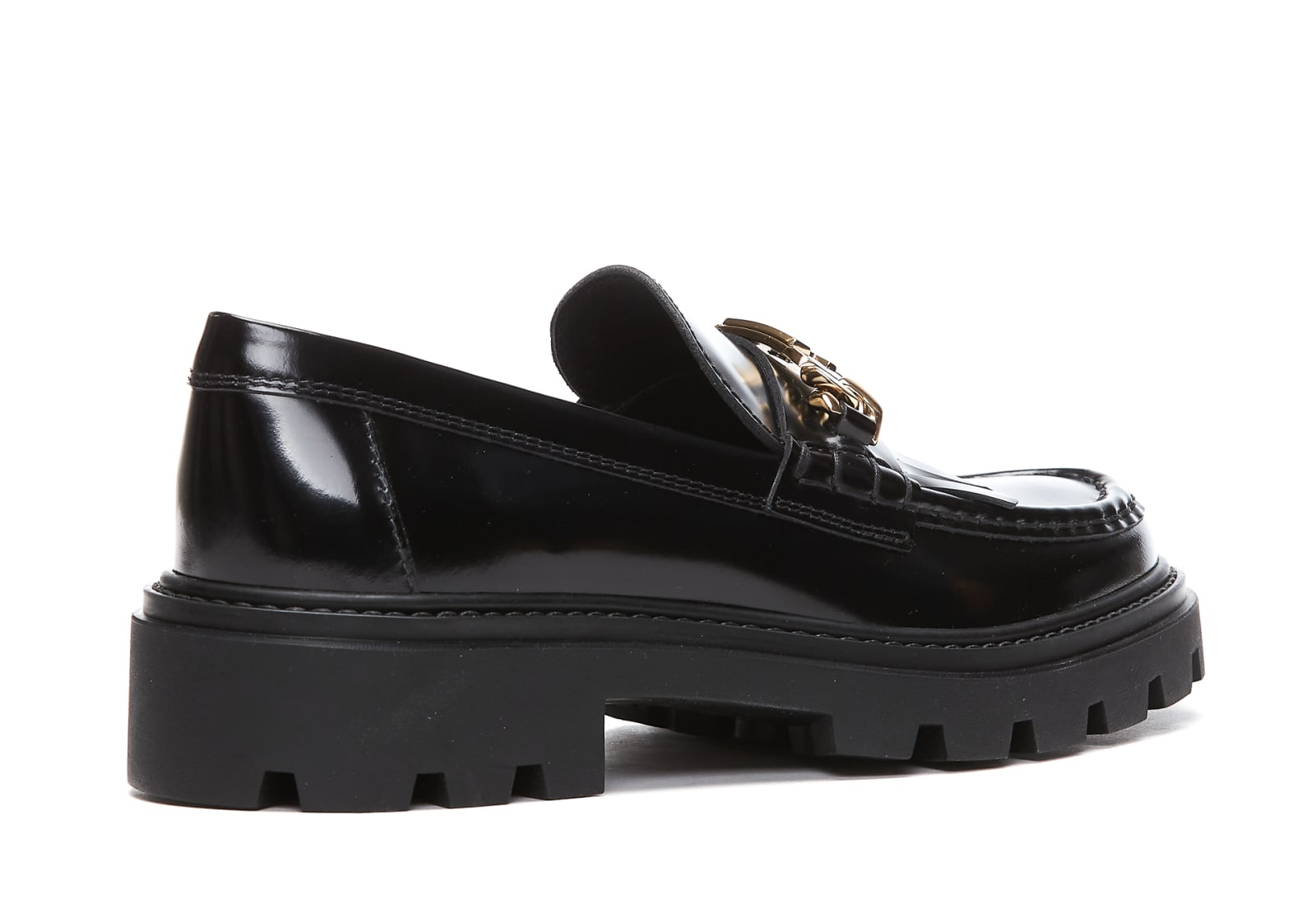 Shop Tod's Fringed Loafers In Black