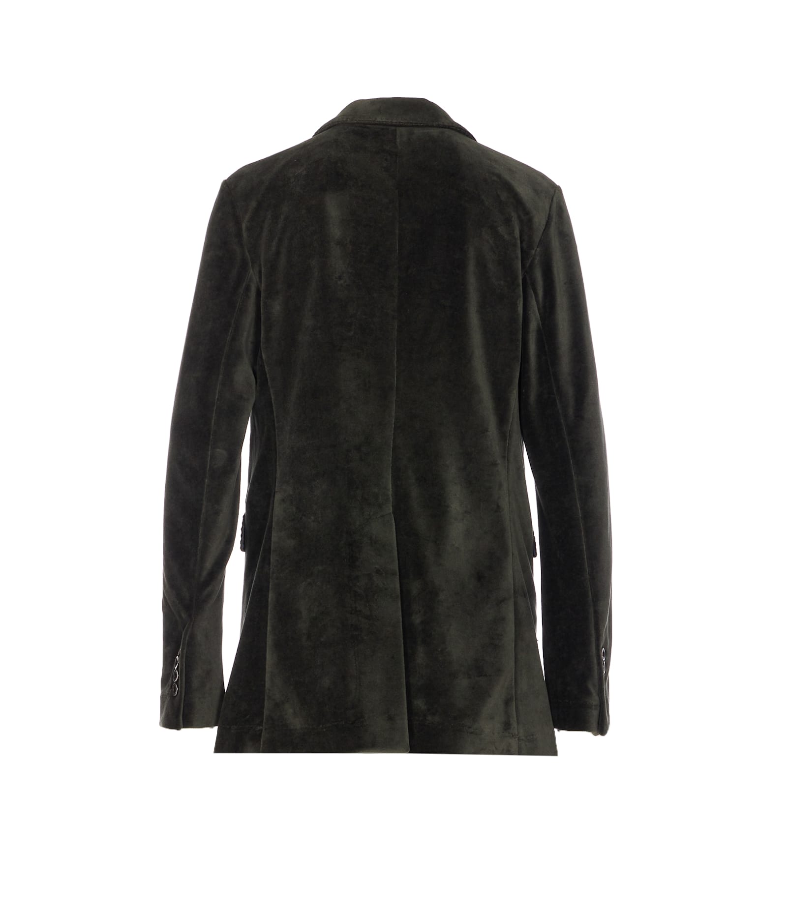 Circolo 1901 Velvet V-neck Jacket Notched Lapel In Green