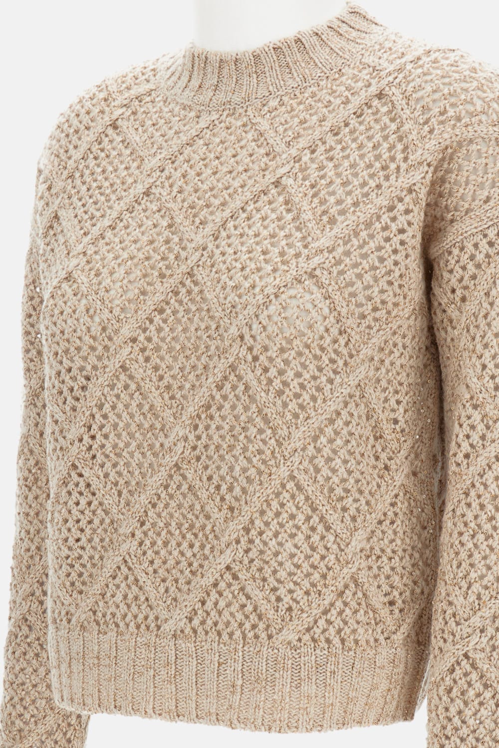 Max Mara Open-work Sweater In Neutral