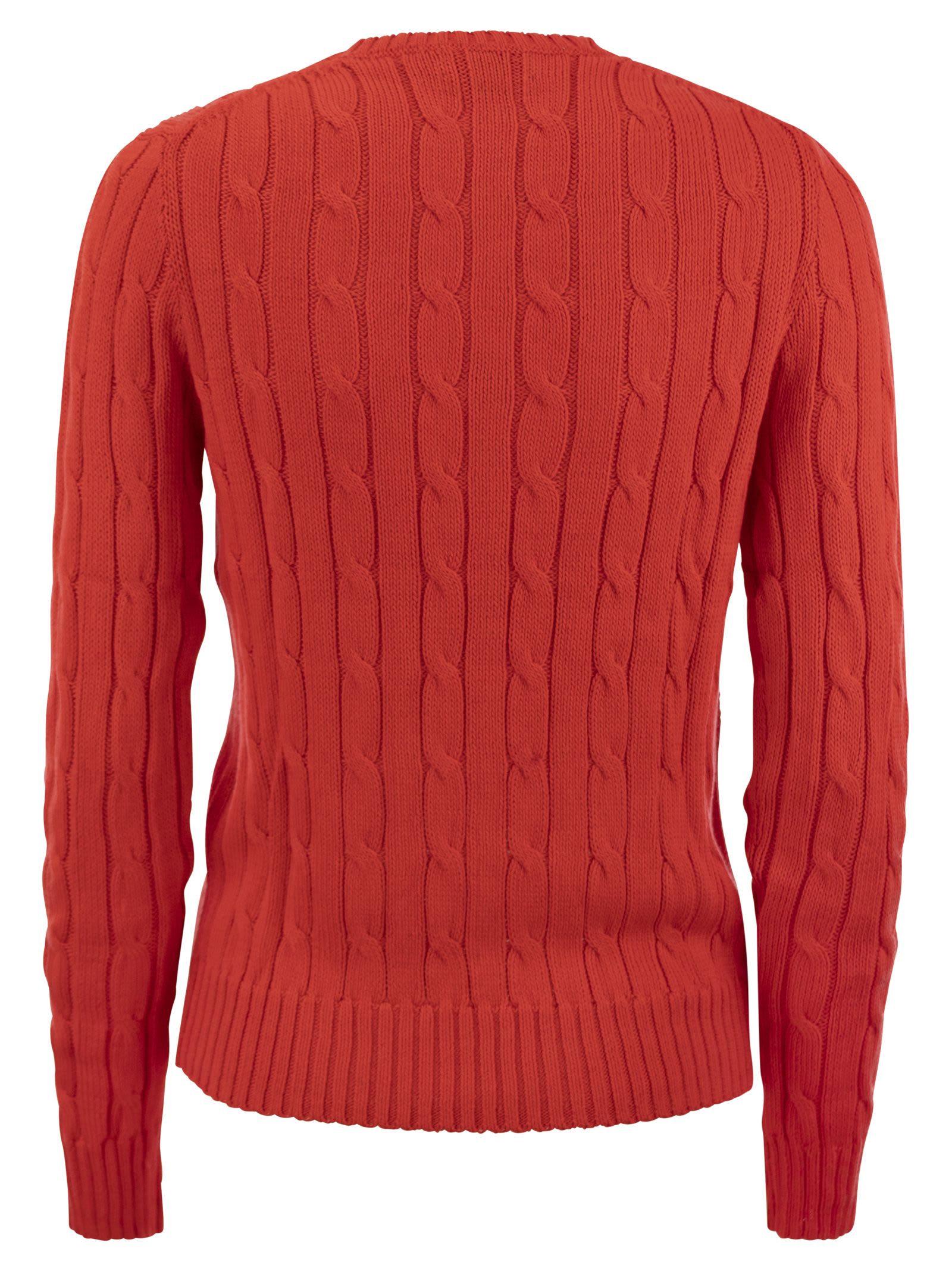 Shop Polo Ralph Lauren Slim-fit Cable Knit In Red