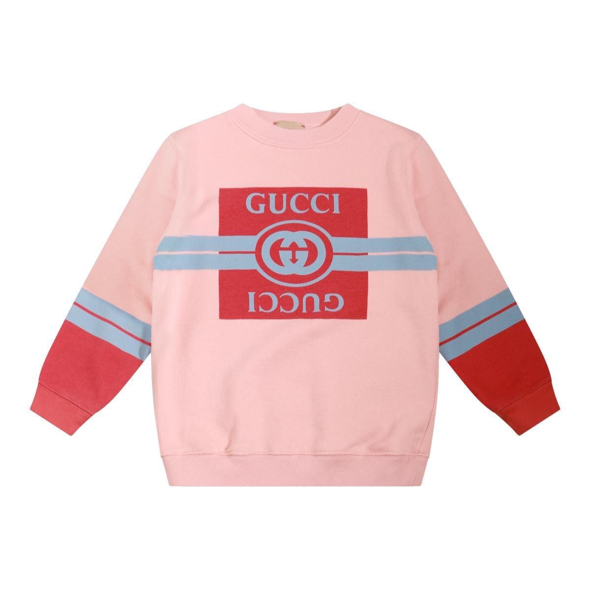 Shop Gucci Logo Printed Crewneck Sweatshirt