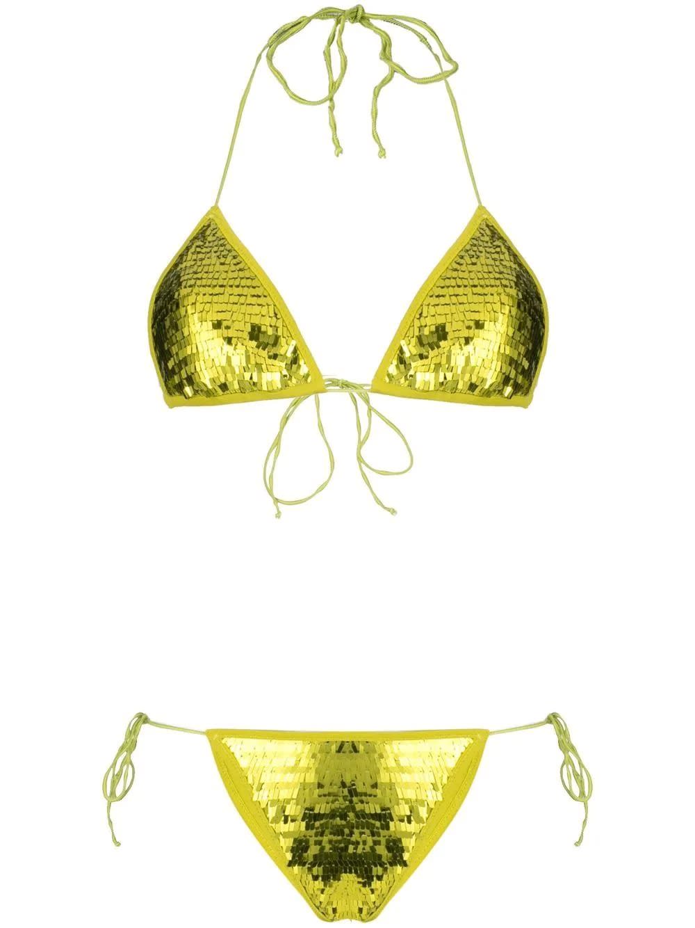 Oseree Lime Sequined Microkini