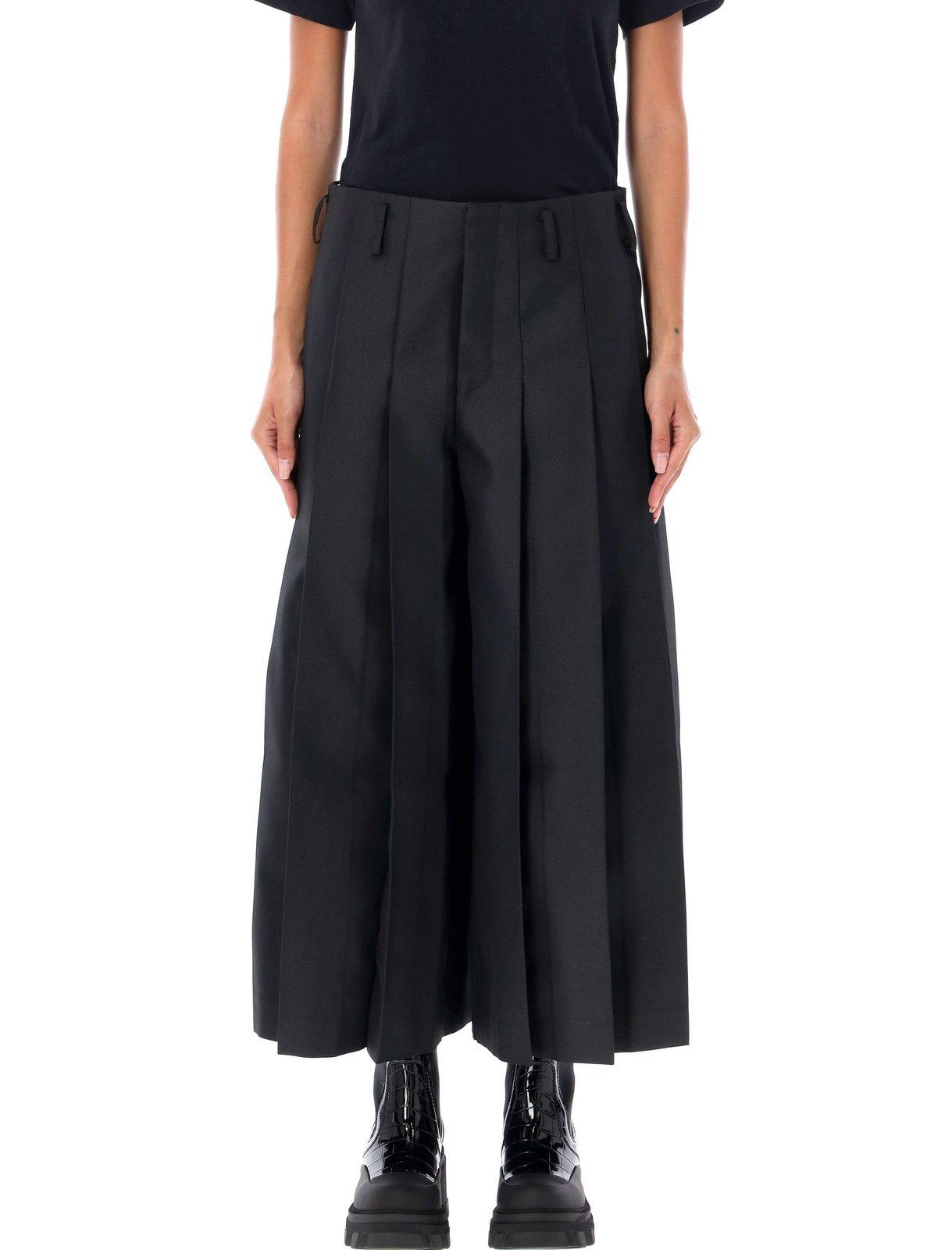 Shop Comme Des Garçons Fully-pleated Zipped Pants In Black